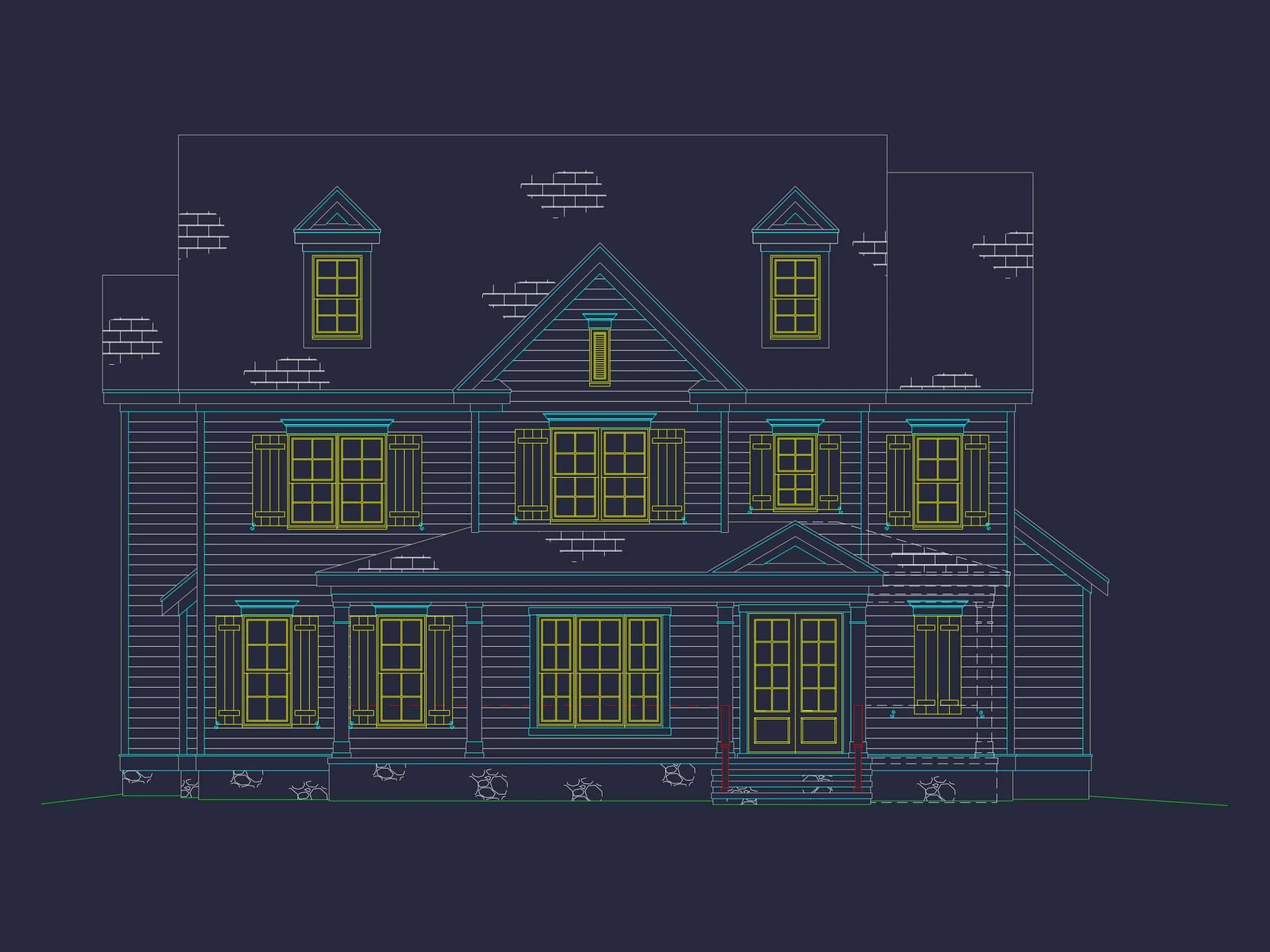16-1763 HOUSE PLAN - 5-Bed, 3.5-Bath, 3,955 SF Modern Farmhouse Home Plan 4 Elegant house Plan with 5 Beds, CAD Designs, and Spacious Floor Plan