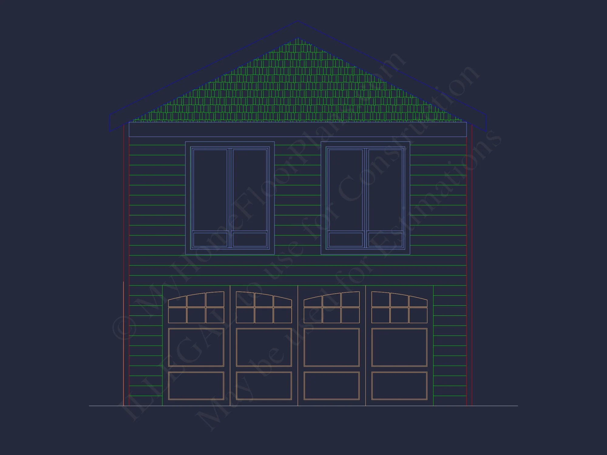 Modern Garage with Living Space Floor Plan and CAD Designs