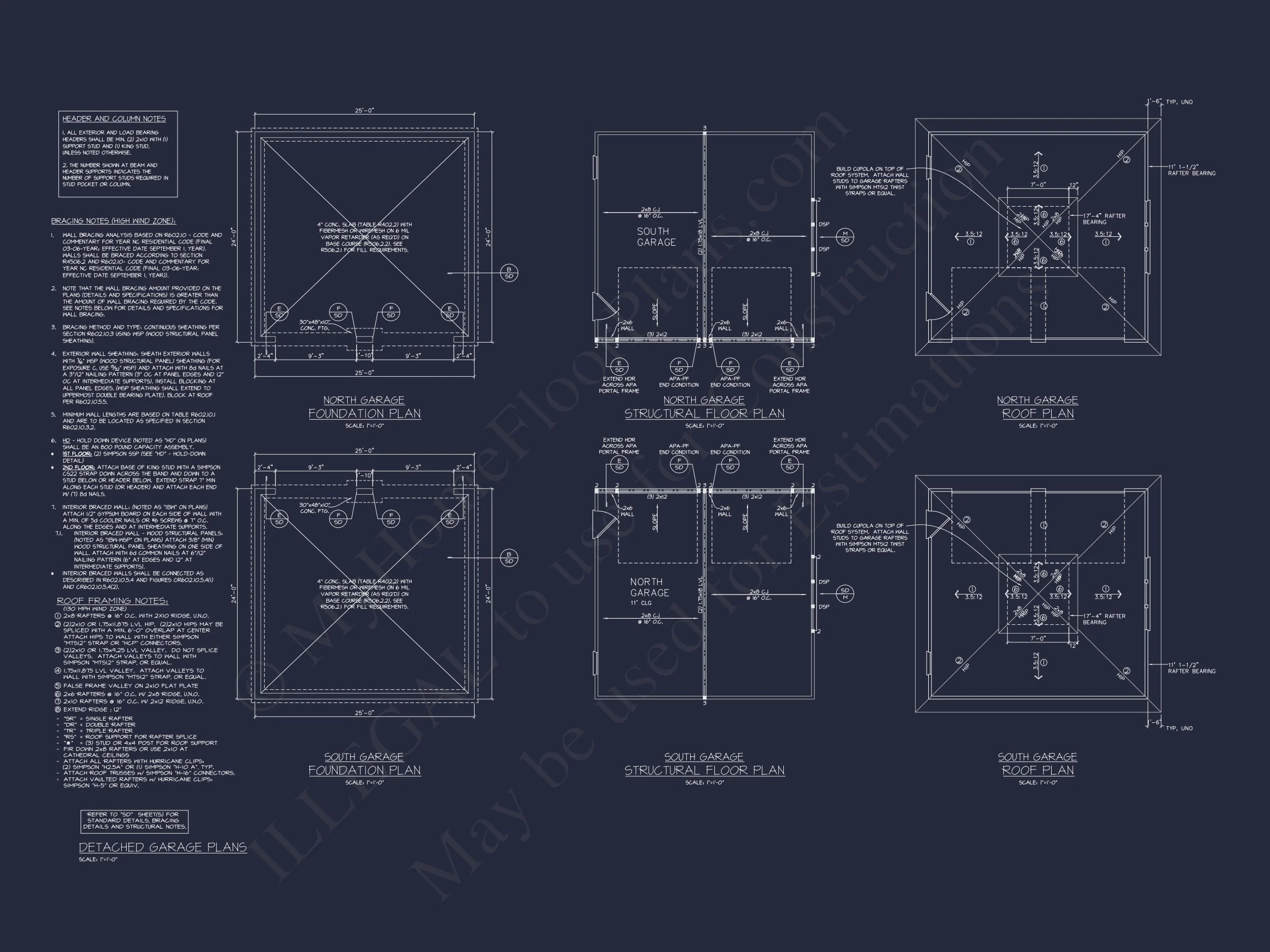 16-1012 GARAGE PLAN - Modern Garage Blueprint with Workshop Space and Coastal Design 5 Modern Garage Blueprint with Workshop Space and Coastal Design