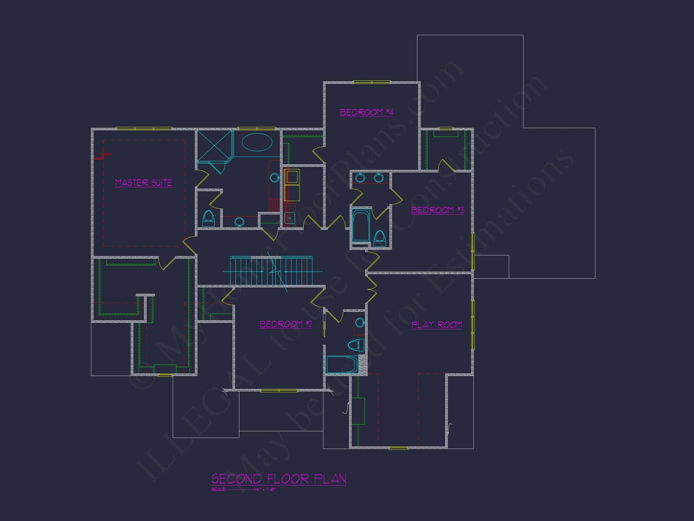 15-1722 HOUSE PLAN - 5-Bed, 5-Bath, 4,355 SF Traditional Craftsman House Plan 7 Modern Traditional house Plan with Detailed Blueprint Designs