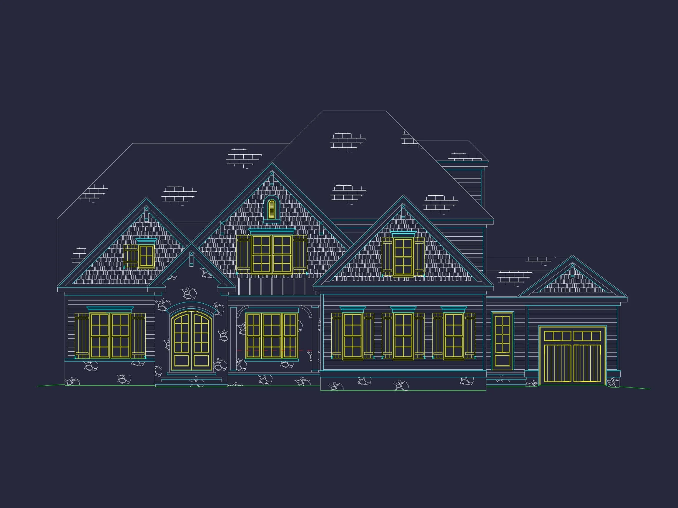 15-1722 HOUSE PLAN - 5-Bed, 5-Bath, 4,355 SF Traditional Craftsman House Plan 3 Modern Traditional house Plan with Detailed Blueprint Designs