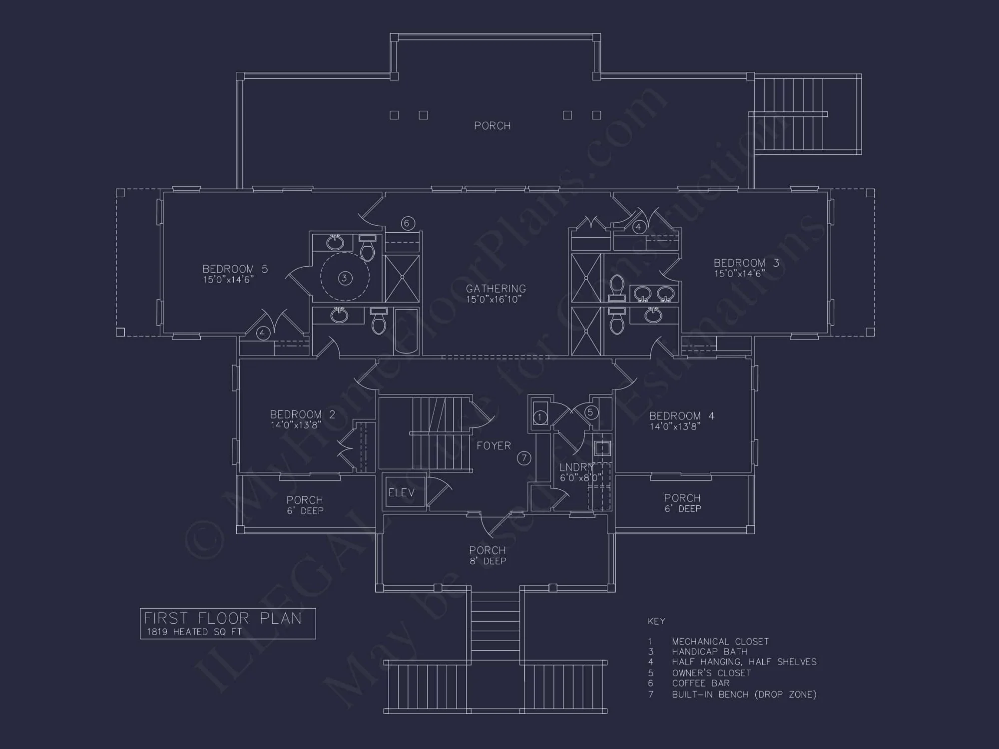 Oceanfront Luxury house Plan with 7 Bedrooms and CAD Designs