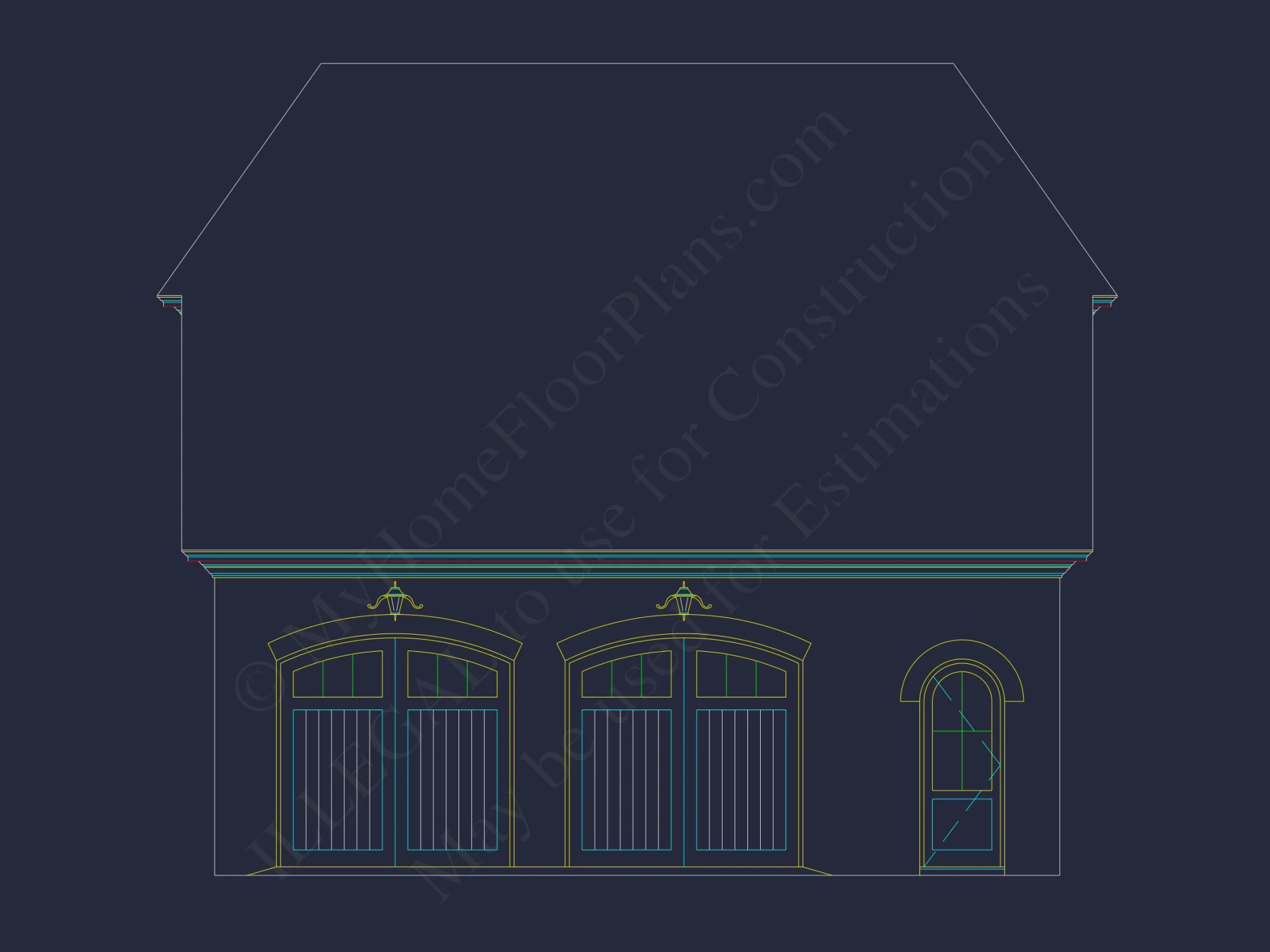 Compact Garage Floor Plan with Living Space - CAD Blueprint