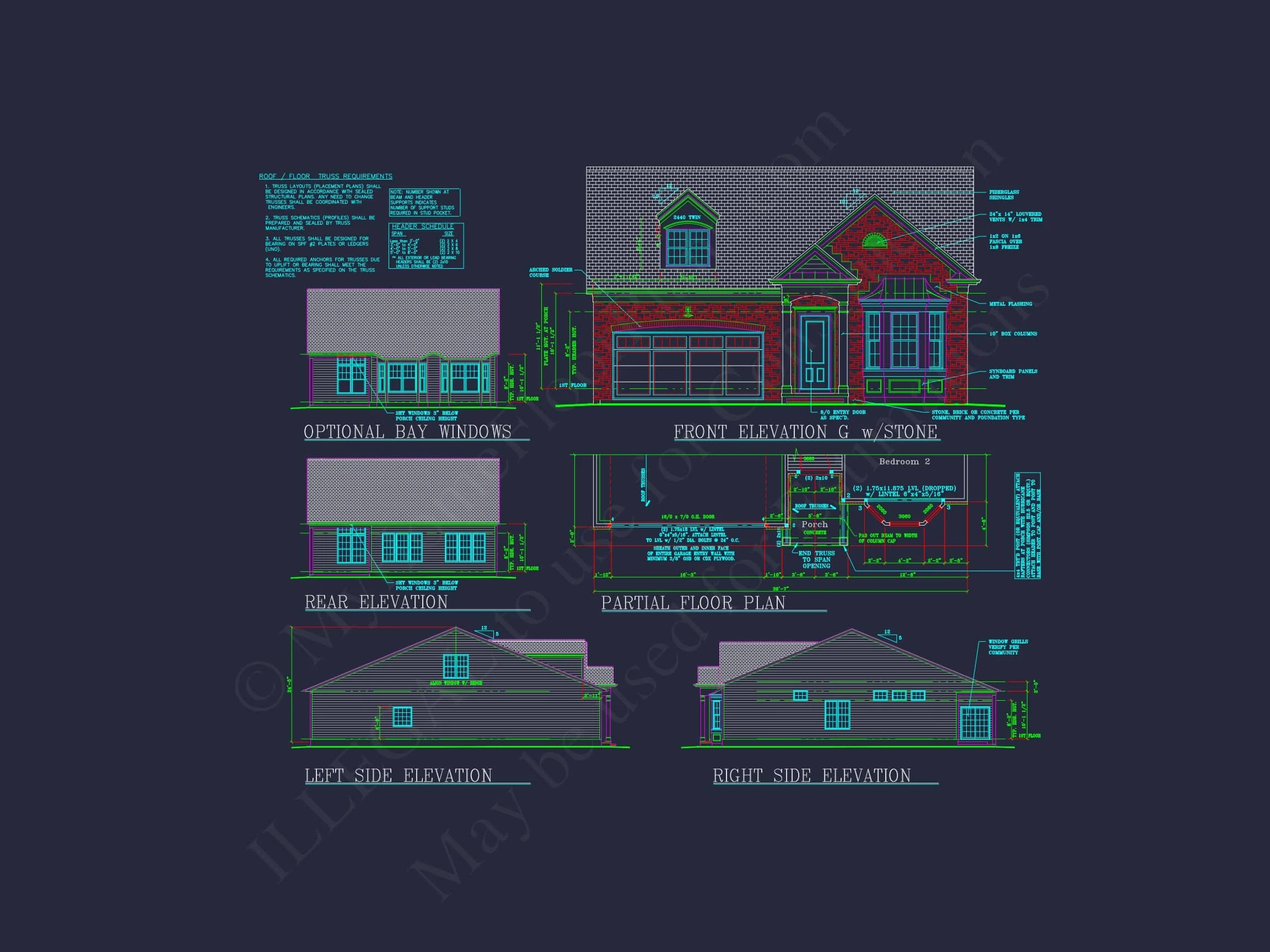 12-2145 HOUSE PLAN - Dream Colonial House Floor Plan: 2-Story Blueprint & CAD Designs 11 Dream Colonial house Floor Plan: 2-Story Blueprint & CAD Designs