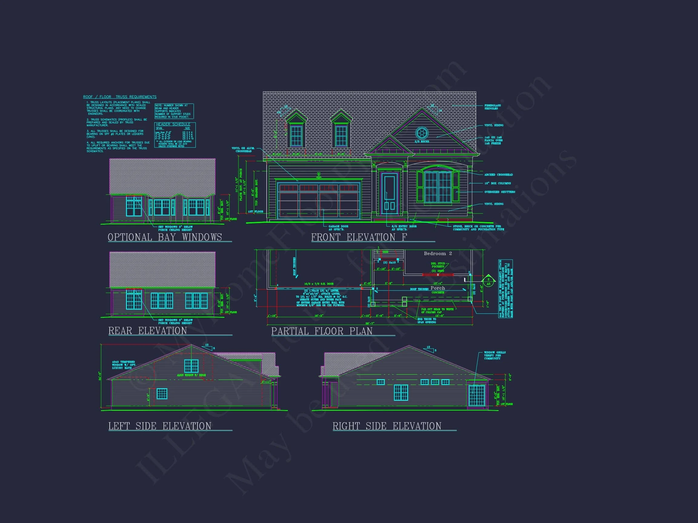 12-2145 HOUSE PLAN - Dream Colonial House Floor Plan: 2-Story Blueprint & CAD Designs 8 Dream Colonial house Floor Plan: 2-Story Blueprint & CAD Designs