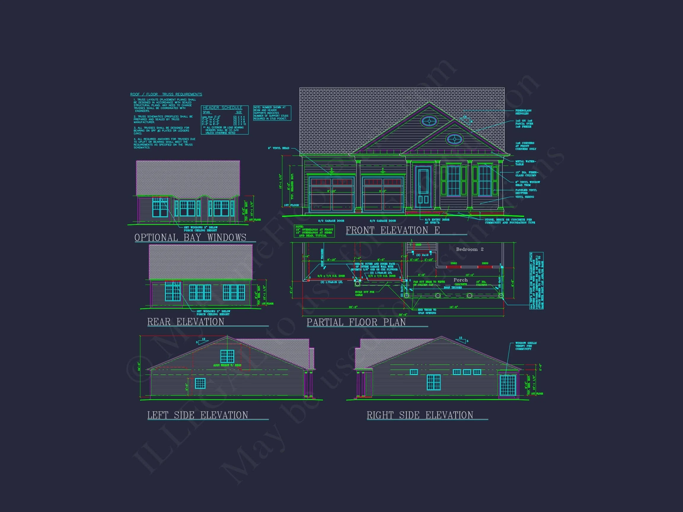 12-2145 HOUSE PLAN - Dream Colonial House Floor Plan: 2-Story Blueprint & CAD Designs 6 Dream Colonial house Floor Plan: 2-Story Blueprint & CAD Designs