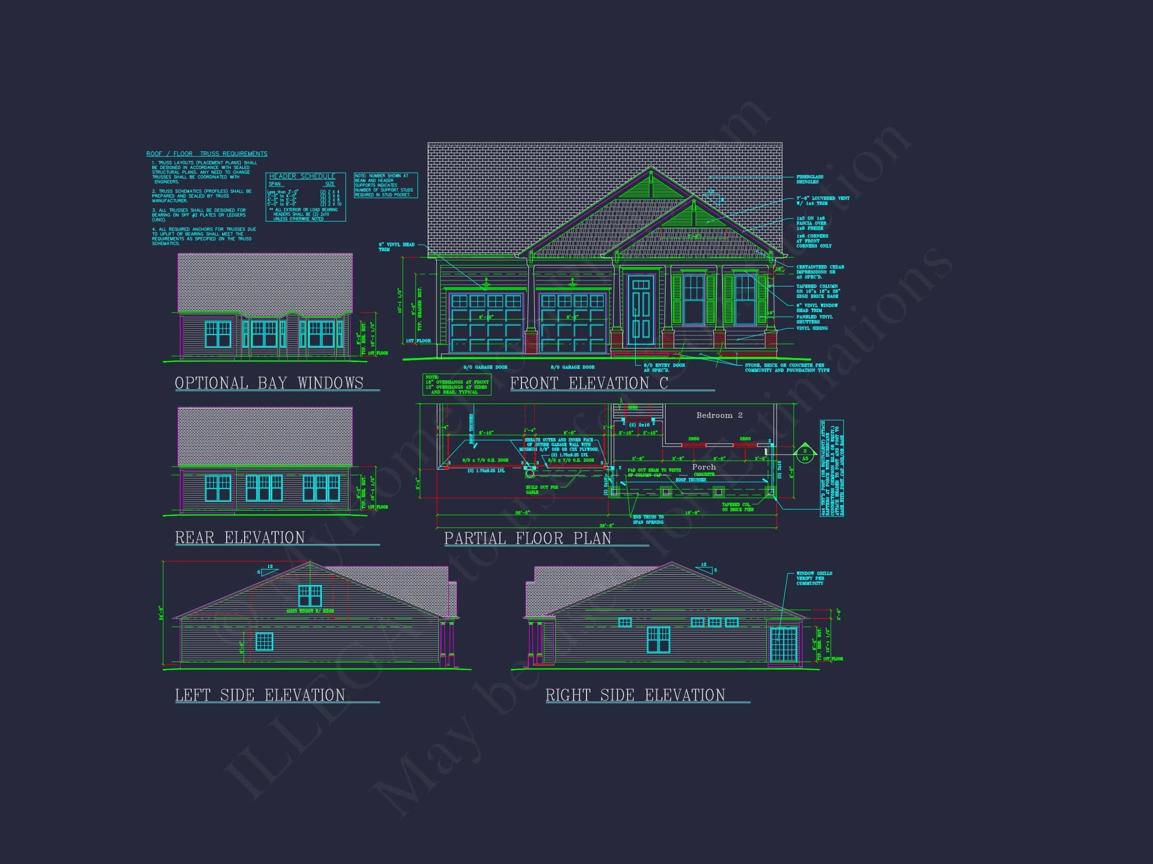 12-2145 HOUSE PLAN - Dream Colonial House Floor Plan: 2-Story Blueprint & CAD Designs 5 Dream Colonial house Floor Plan: 2-Story Blueprint & CAD Designs