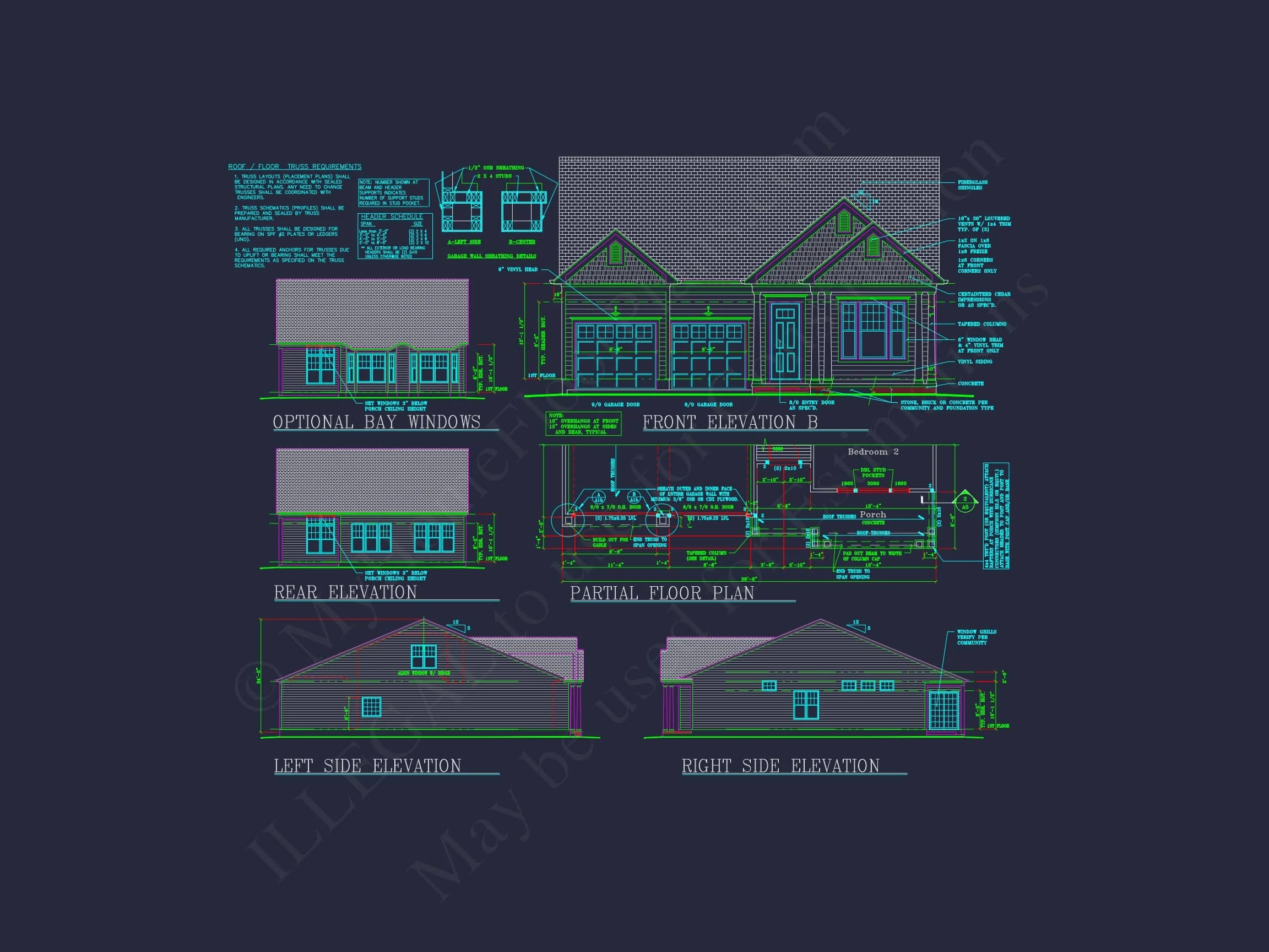 12-2145 HOUSE PLAN - Dream Colonial House Floor Plan: 2-Story Blueprint & CAD Designs 4 Dream Colonial house Floor Plan: 2-Story Blueprint & CAD Designs