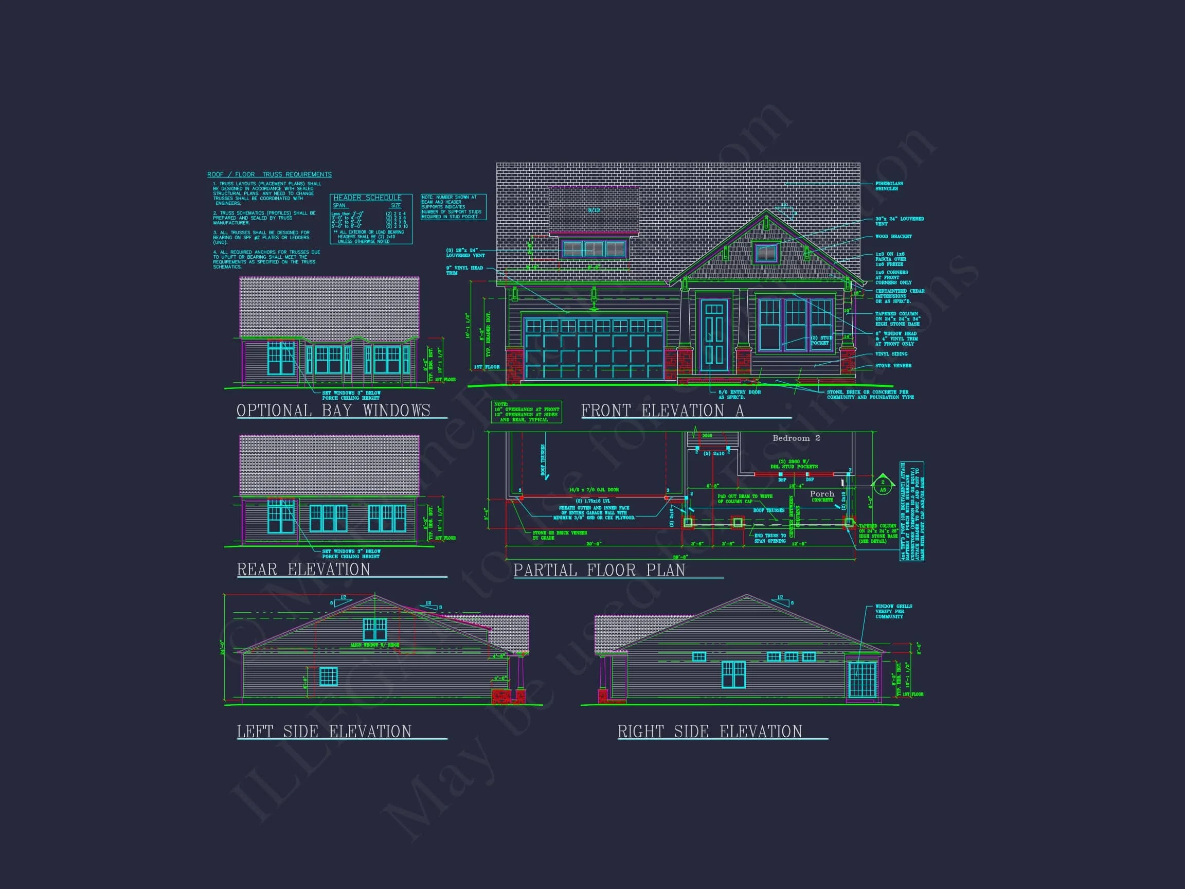 12-2145 HOUSE PLAN - Dream Colonial House Floor Plan: 2-Story Blueprint & CAD Designs 3 Dream Colonial house Floor Plan: 2-Story Blueprint & CAD Designs