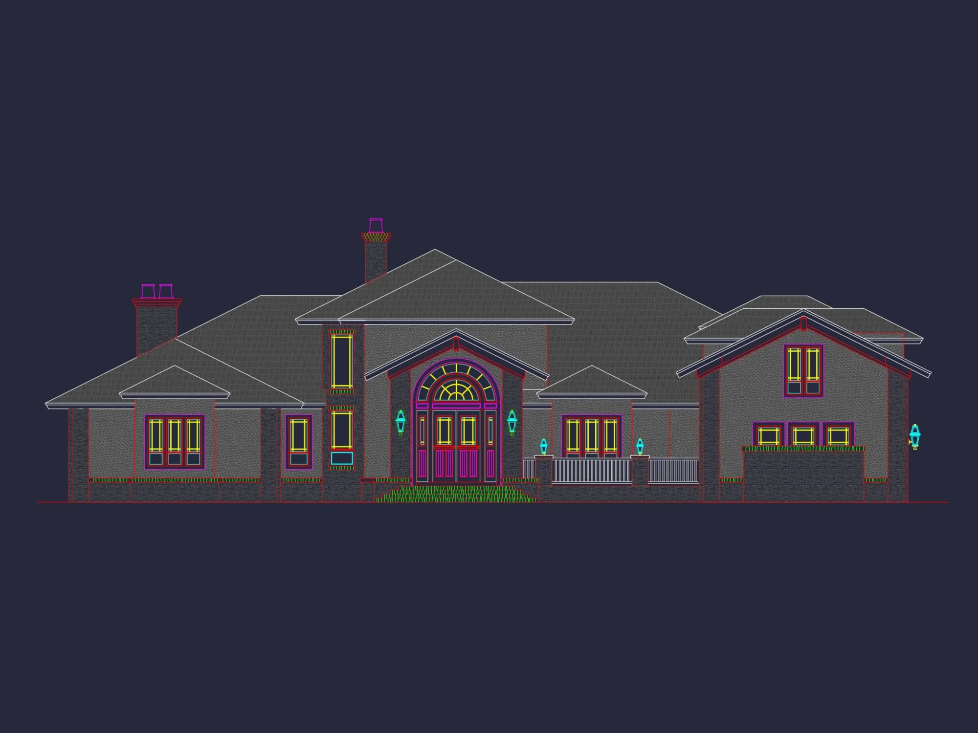 Luxury 3-Story Craftsman house Plan & Blueprint