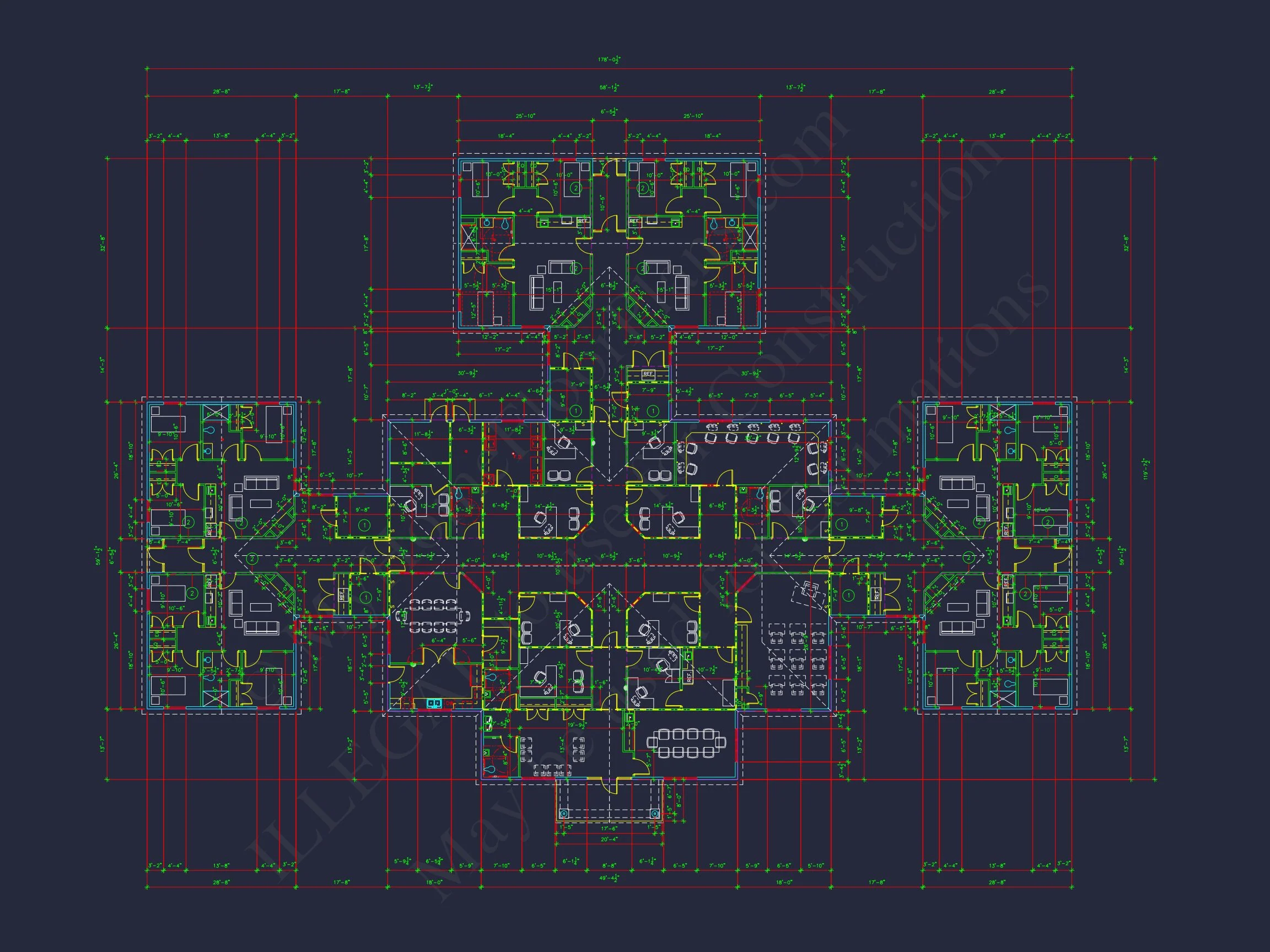 9-1589 BOARDING SCHOOL PLAN - Institutional House Plan with CAD Blueprint - 11, 991 SF Design 5 Institutional house Plan with CAD Blueprint - 11, 991 SF Design
