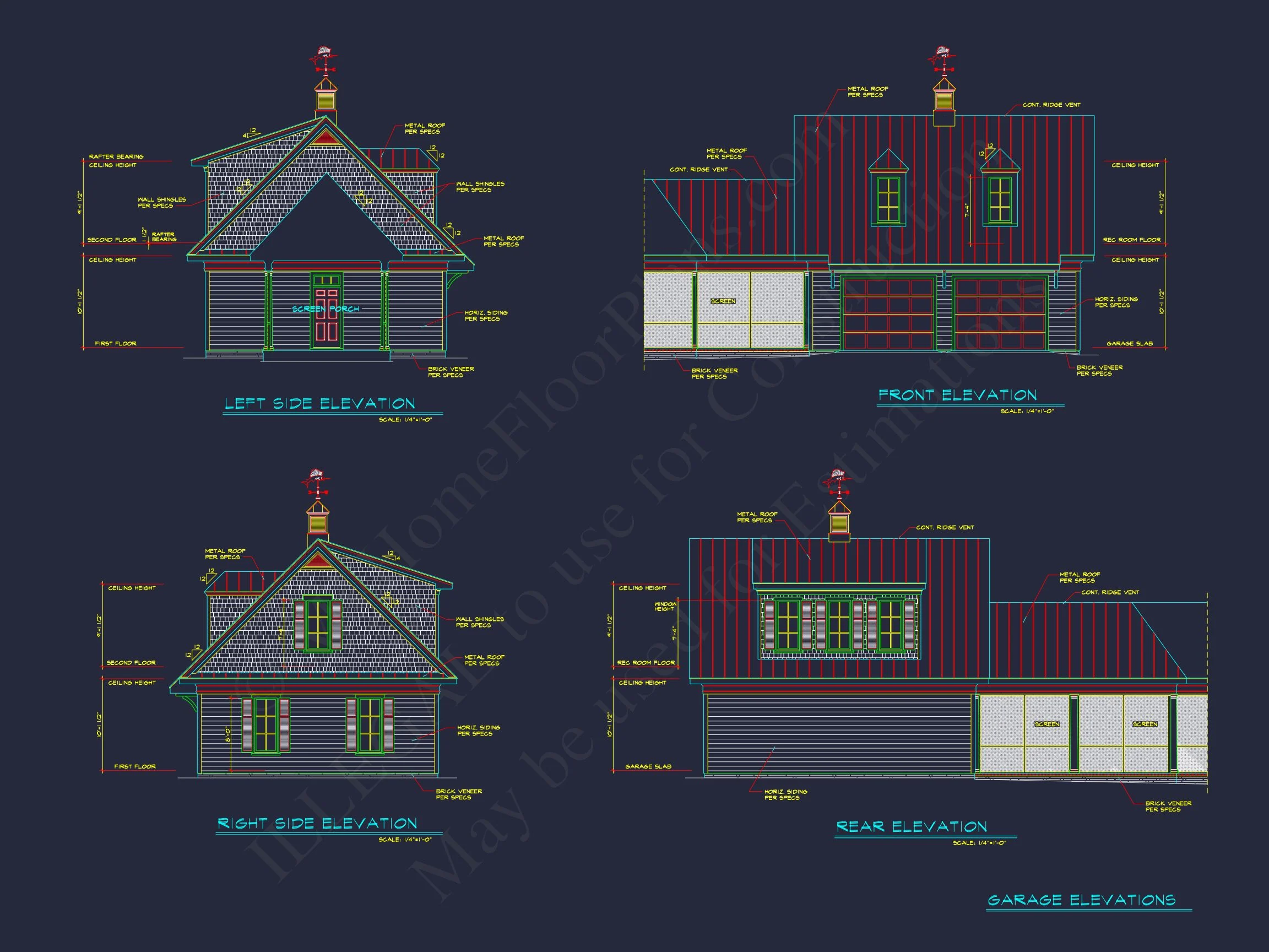 9-1342 HOUSE PLAN - Elegant Cape Cod House Plan with 2 Stories & 6 Bedrooms 4 Elegant Cape Cod house Plan with 2 Stories & 6 Bedrooms