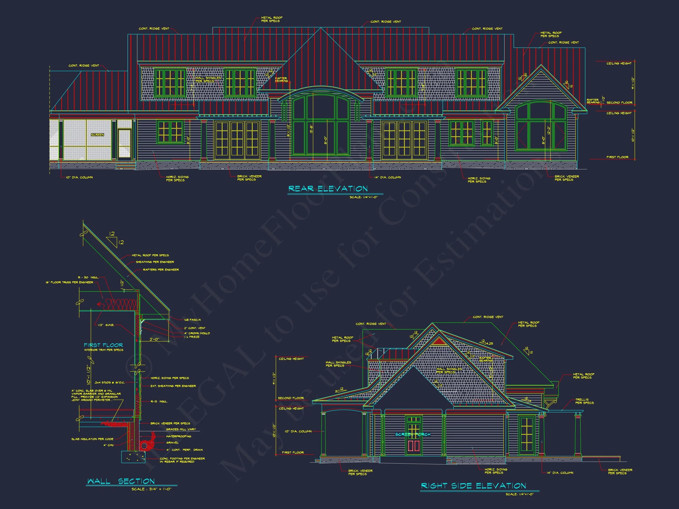 9-1342 HOUSE PLAN - Elegant Cape Cod House Plan with 2 Stories & 6 Bedrooms 3 Elegant Cape Cod house Plan with 2 Stories & 6 Bedrooms