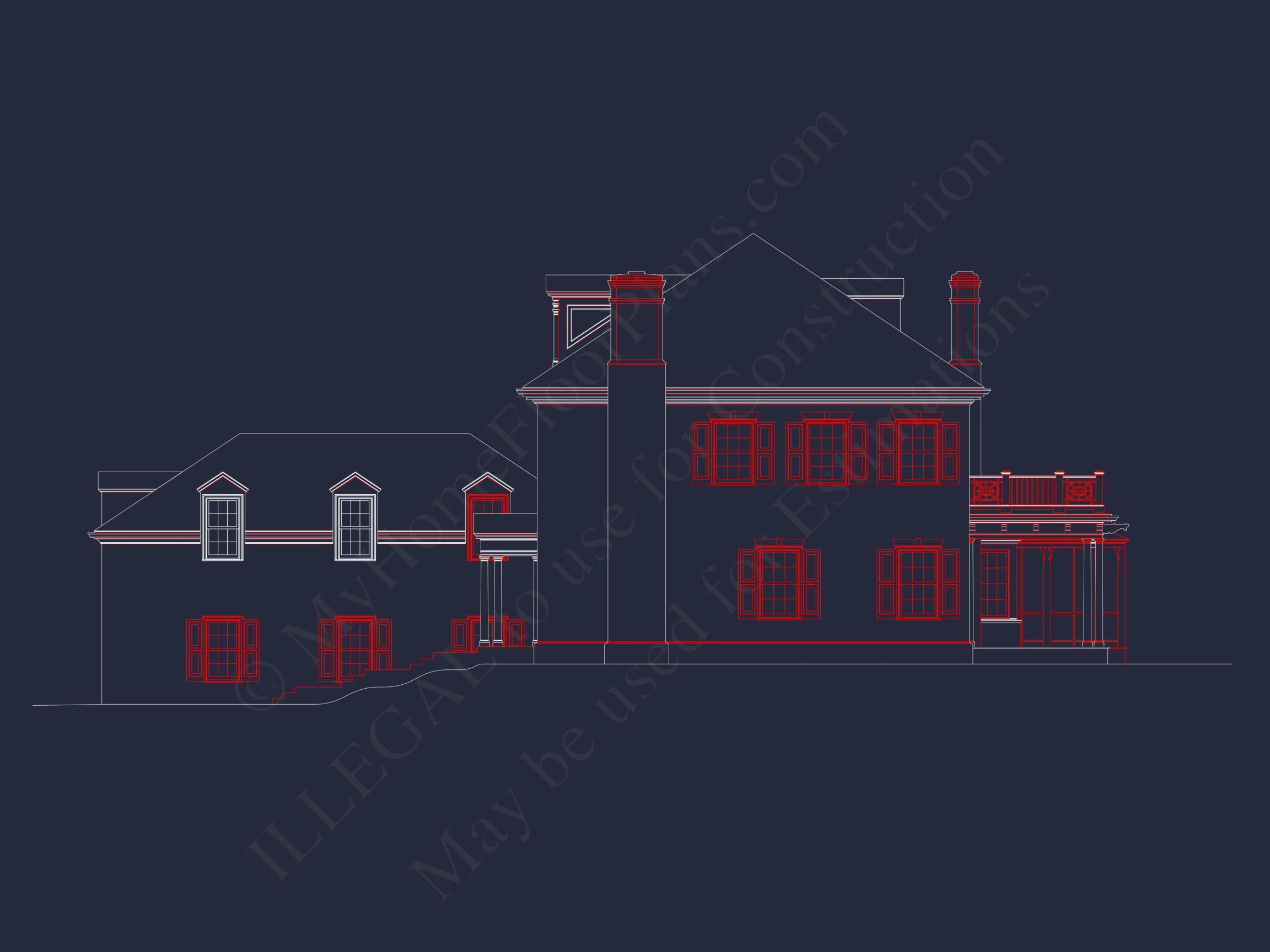 9-1338 HOUSE PLAN - Stunning Georgian House Plan with 4 Beds, 7 Baths, and 3 Stories 5 Stunning Georgian house Plan with 4 Beds, 7 Baths, and 3 Stories