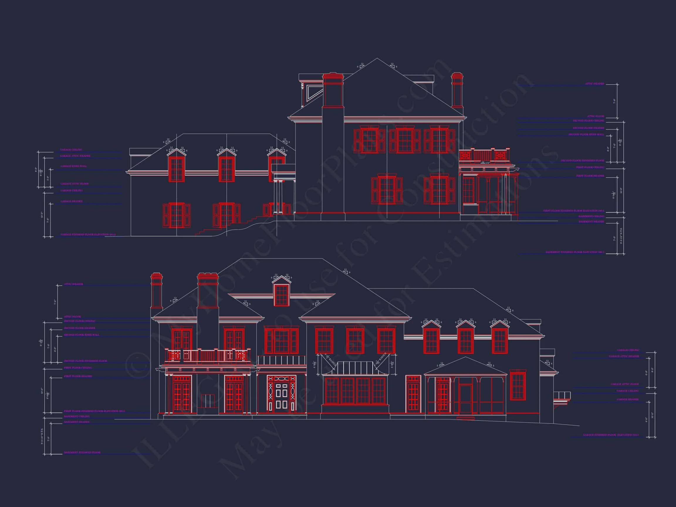 9-1338 HOUSE PLAN - Stunning Georgian House Plan with 4 Beds, 7 Baths, and 3 Stories 6 Stunning Georgian house Plan with 4 Beds, 7 Baths, and 3 Stories