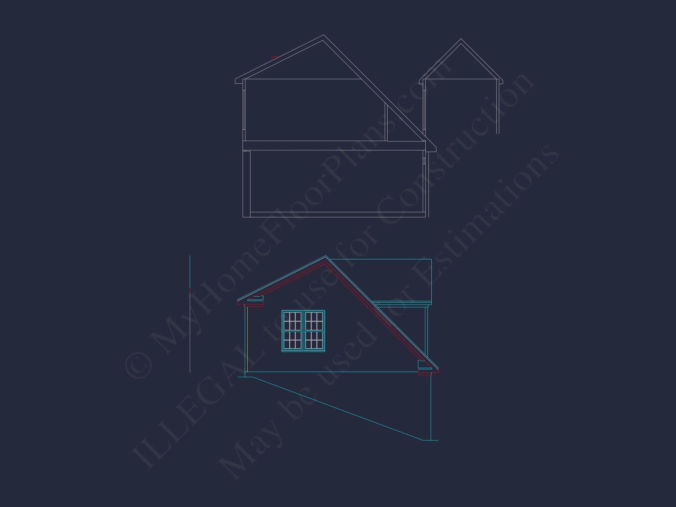 8-1368 GARAGE PLAN- Spacious 3-Bay Garage Plan with Attic and CAD Blueprints 9 Spacious 3-Bay Garage Plan with Attic and CAD Blueprints