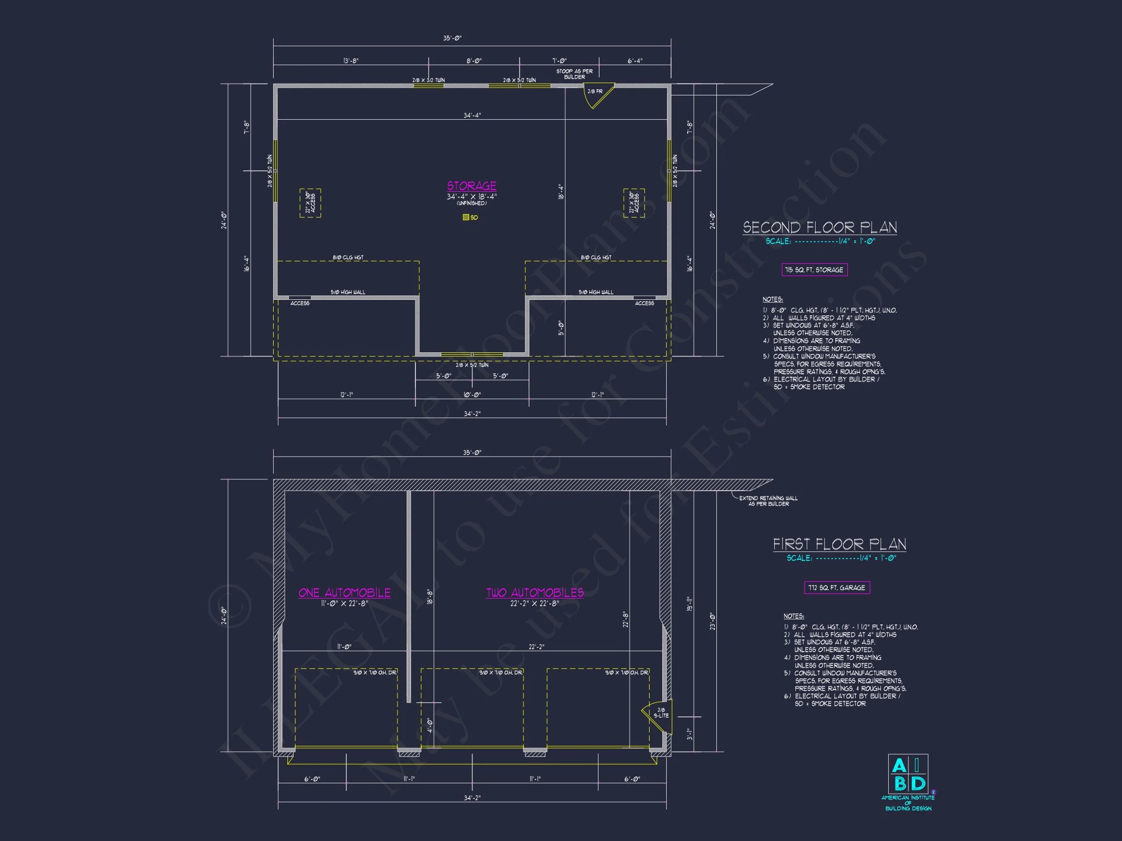 8-1368 GARAGE PLAN- Spacious 3-Bay Garage Plan with Attic and CAD Blueprints 5 Spacious 3-Bay Garage Plan with Attic and CAD Blueprints
