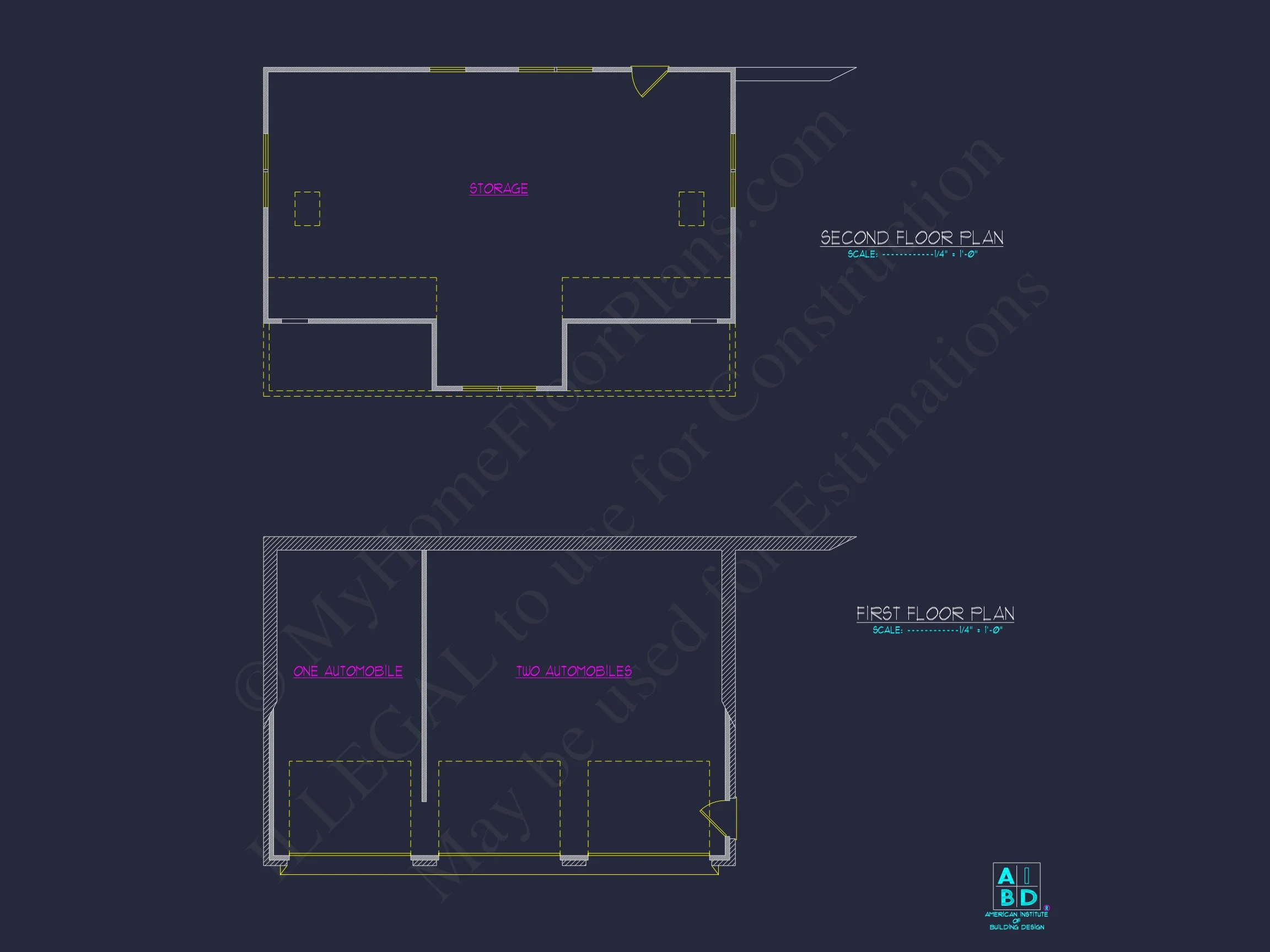 8-1368 GARAGE PLAN- Spacious 3-Bay Garage Plan with Attic and CAD Blueprints 3 Spacious 3-Bay Garage Plan with Attic and CAD Blueprints