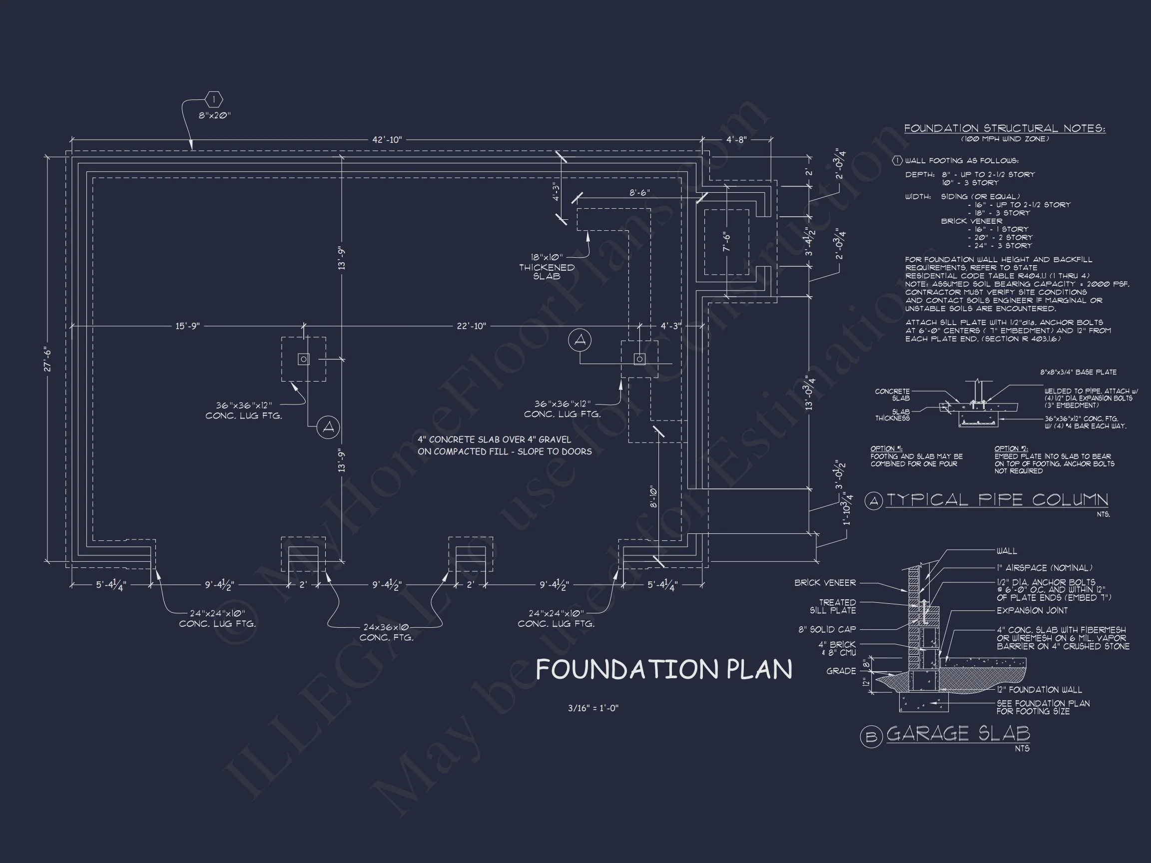 8-1176 GARAGE PLAN - Modern Garage Living Space House Plan with Detailed Blueprint 7 Modern Garage Living Space house Plan with Detailed Blueprint