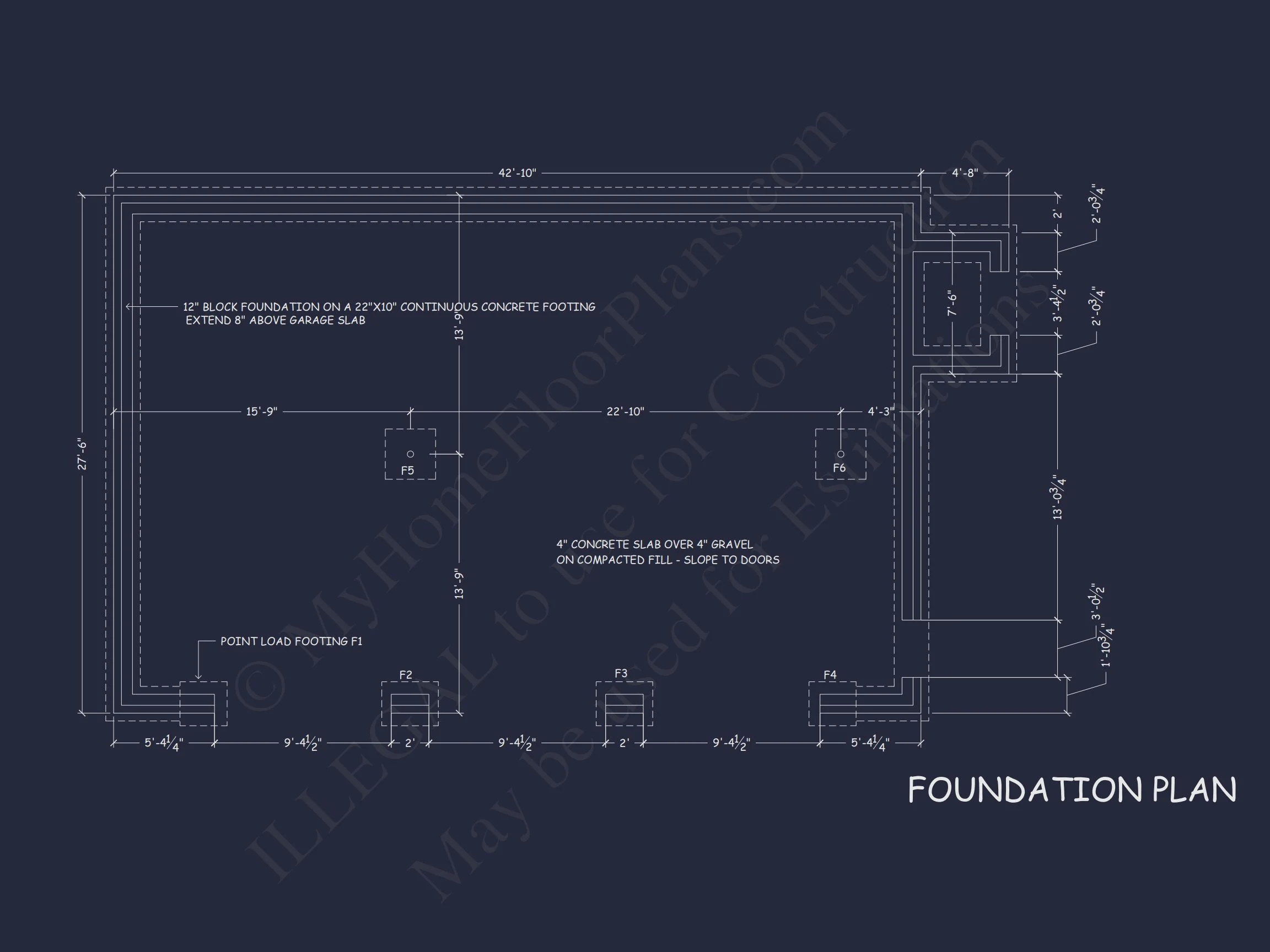 8-1176 GARAGE PLAN - Modern Garage Living Space House Plan with Detailed Blueprint 3 Modern Garage Living Space house Plan with Detailed Blueprint