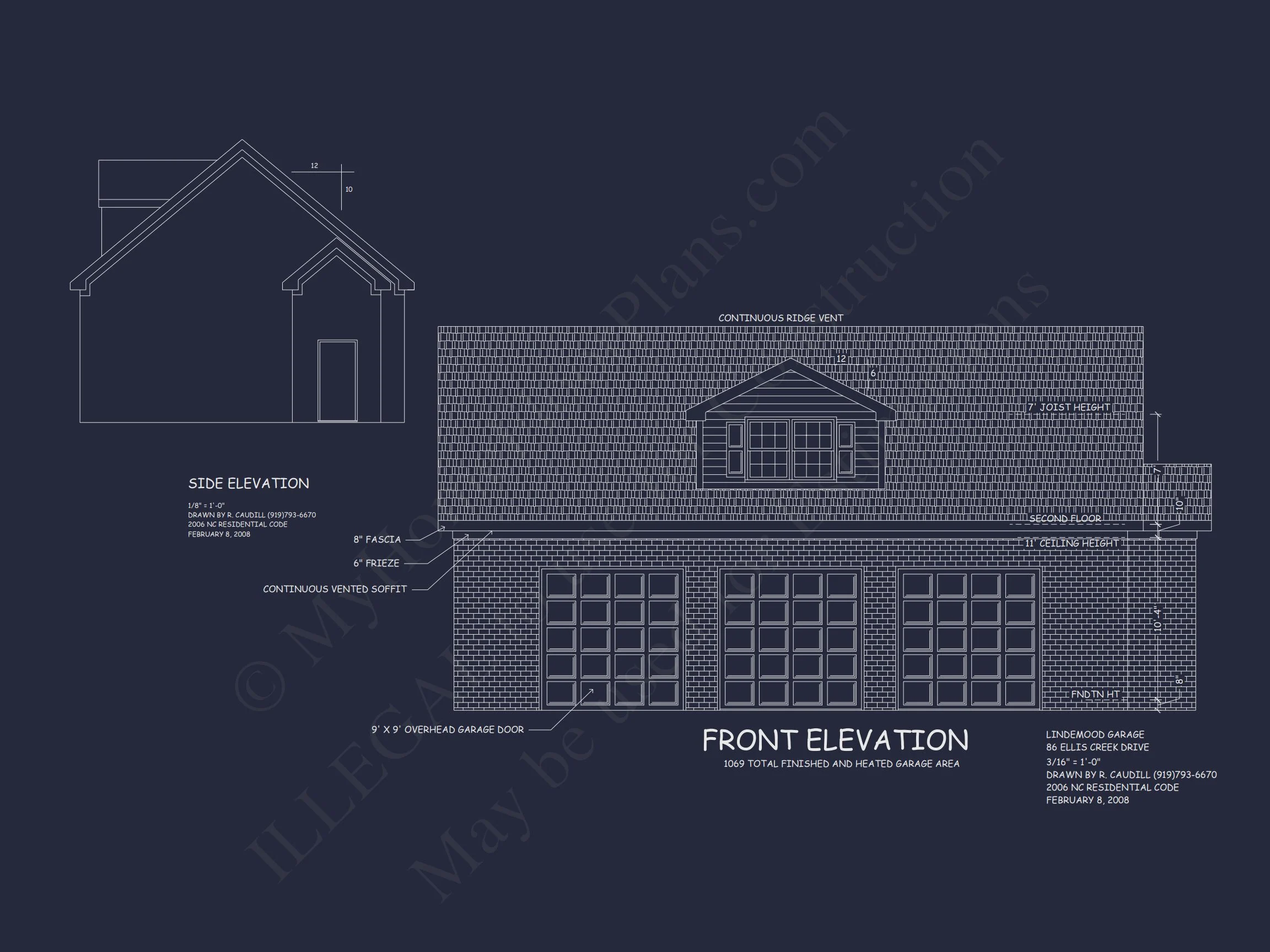 8-1176 GARAGE PLAN - Modern Garage Living Space House Plan with Detailed Blueprint 2 Modern Garage Living Space house Plan with Detailed Blueprint