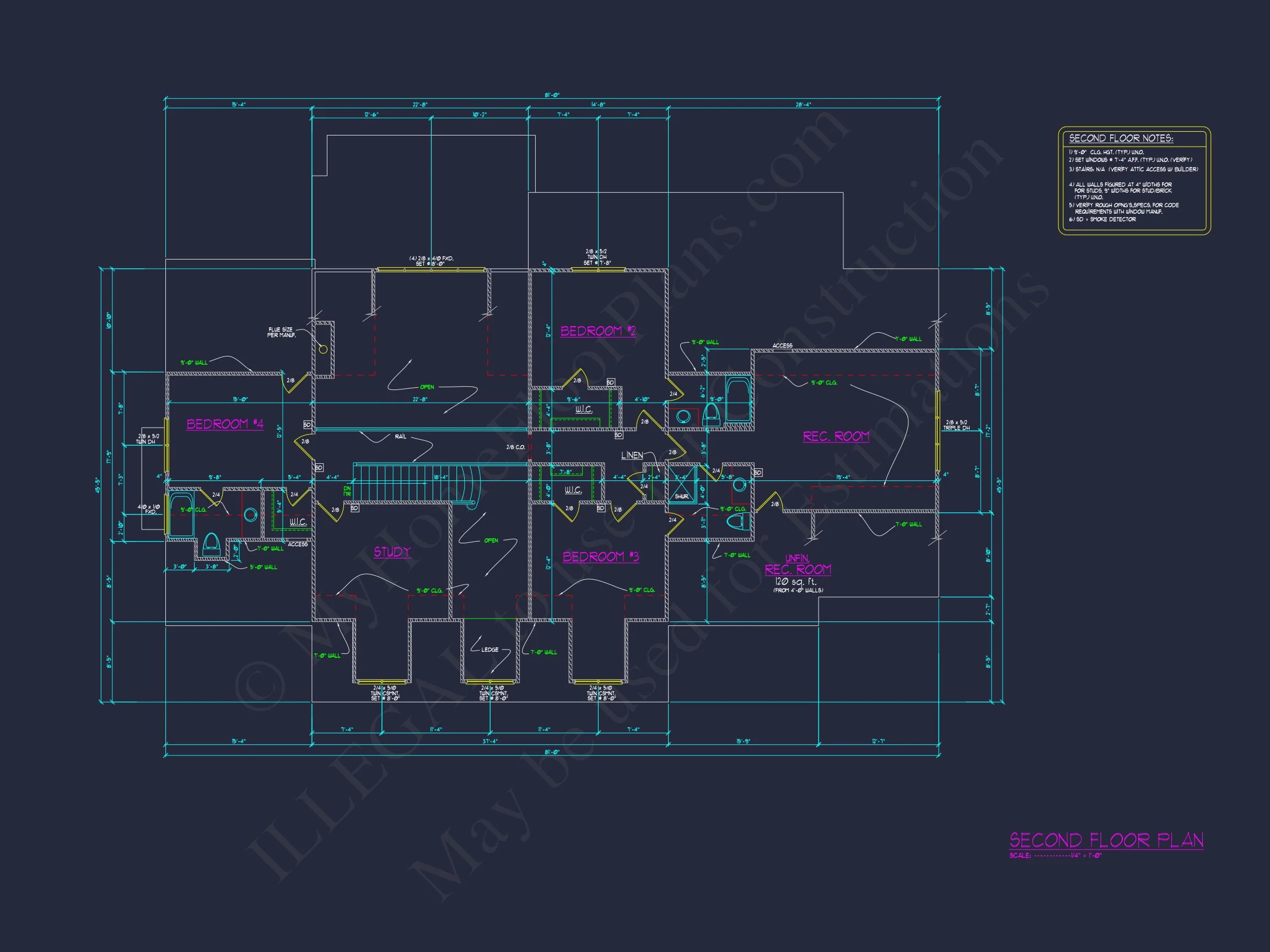 20-2201 HOUSE PLAN - Traditional House Plan with 4 Bedrooms, CAD Blueprint Designs 7 Traditional house Plan with 4 Bedrooms, CAD Blueprint Designs