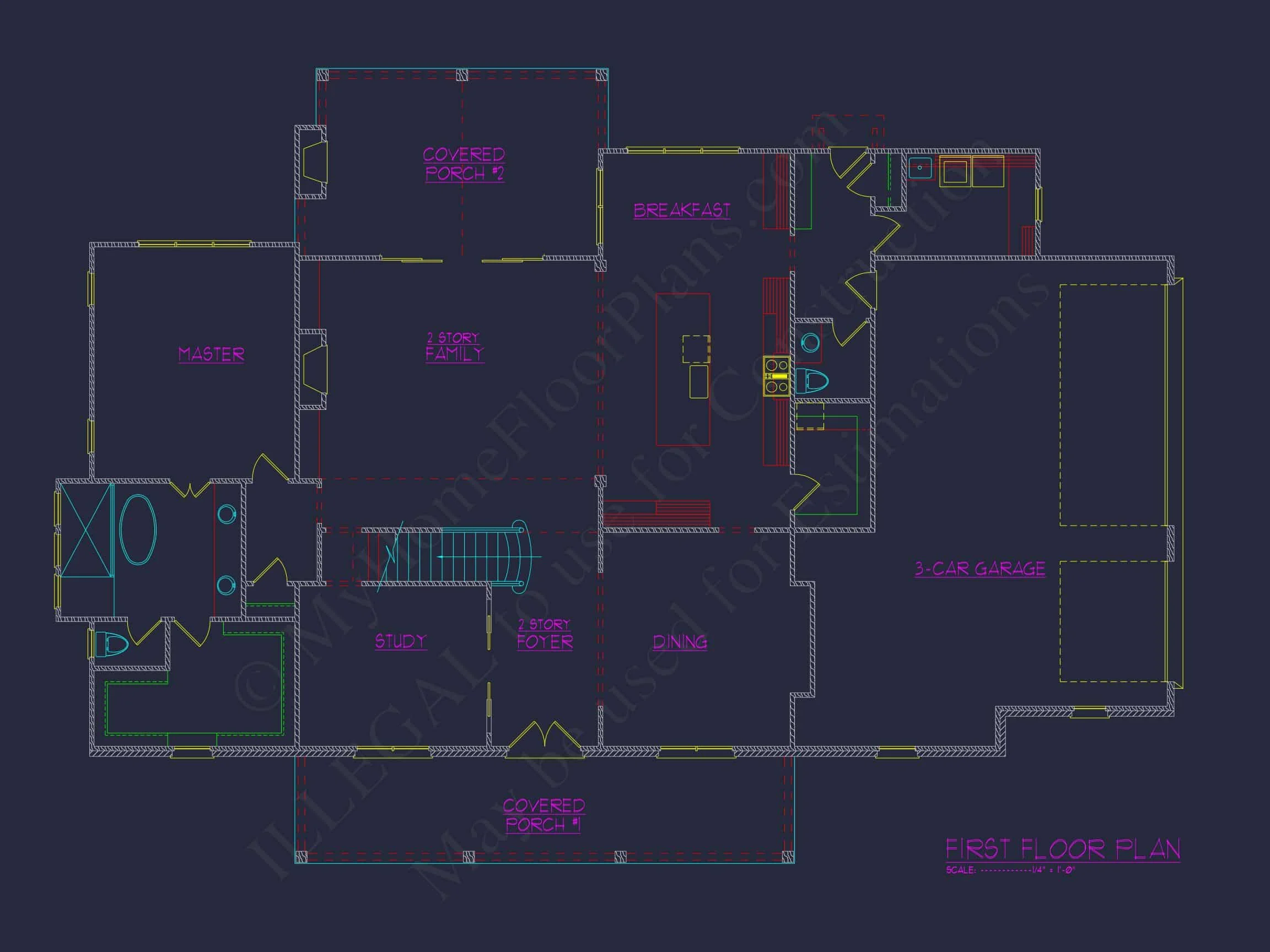 20-2201 HOUSE PLAN - Traditional House Plan with 4 Bedrooms, CAD Blueprint Designs 4 Traditional house Plan with 4 Bedrooms, CAD Blueprint Designs
