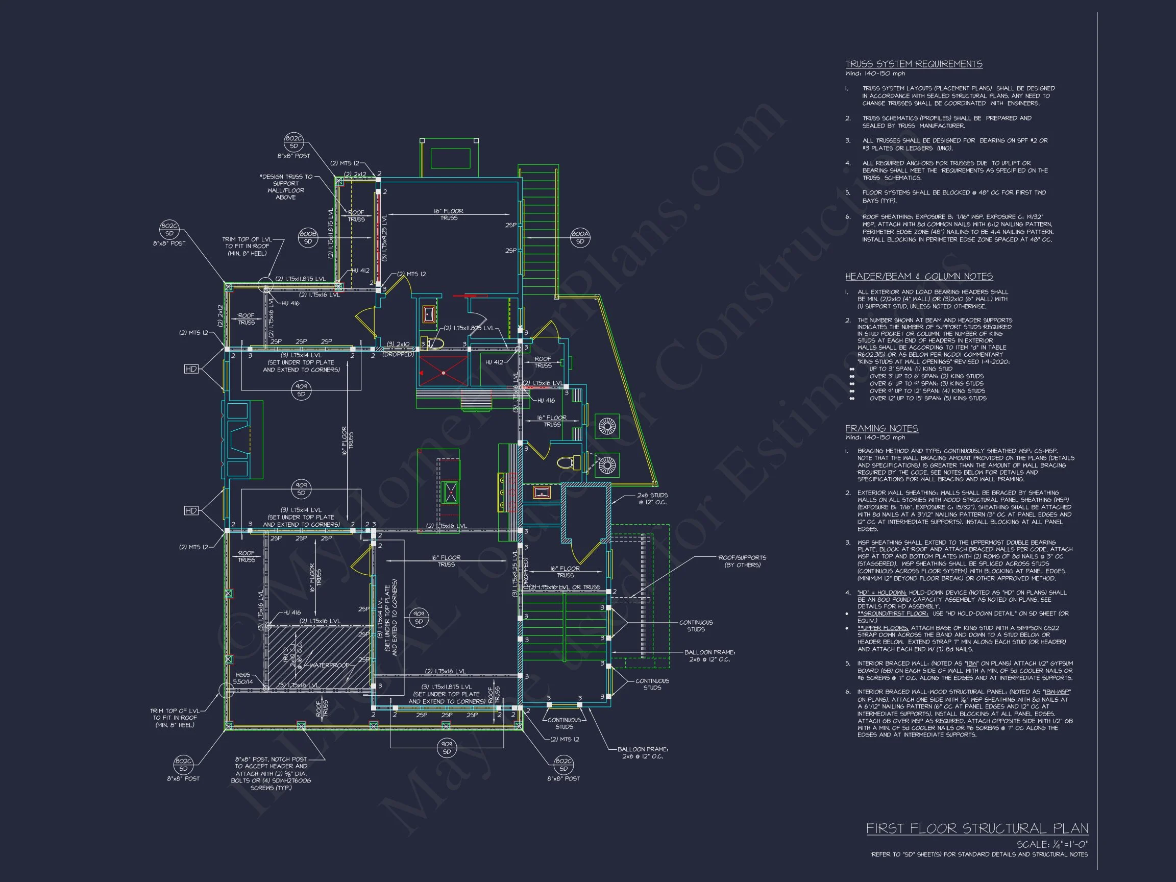 20-2093 HOUSE PLAN - Elegant House Floor Plan: Coastal Blueprint with Architectural Designs 14 Elegant house Floor Plan: Coastal Blueprint with Architectural Designs