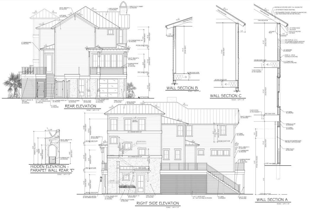 20-2093 HOUSE PLAN - Elegant House Floor Plan: Coastal Blueprint with Architectural Designs 6 Elegant house Floor Plan: Coastal Blueprint with Architectural Designs