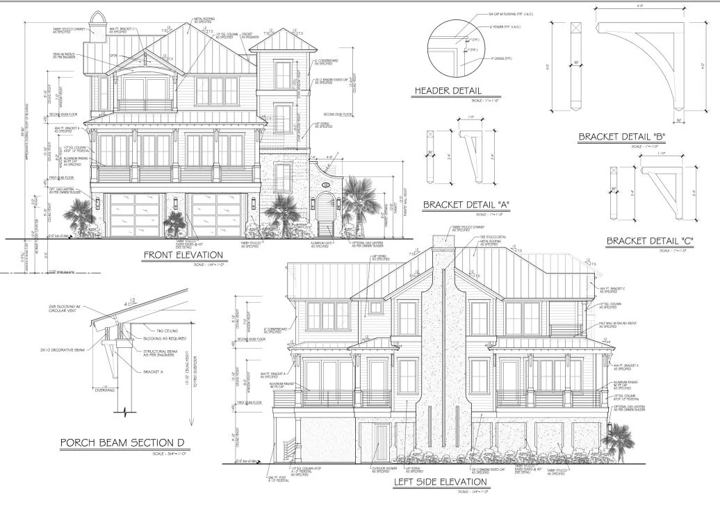 20-2093 HOUSE PLAN - Elegant House Floor Plan: Coastal Blueprint with Architectural Designs 5 Elegant house Floor Plan: Coastal Blueprint with Architectural Designs