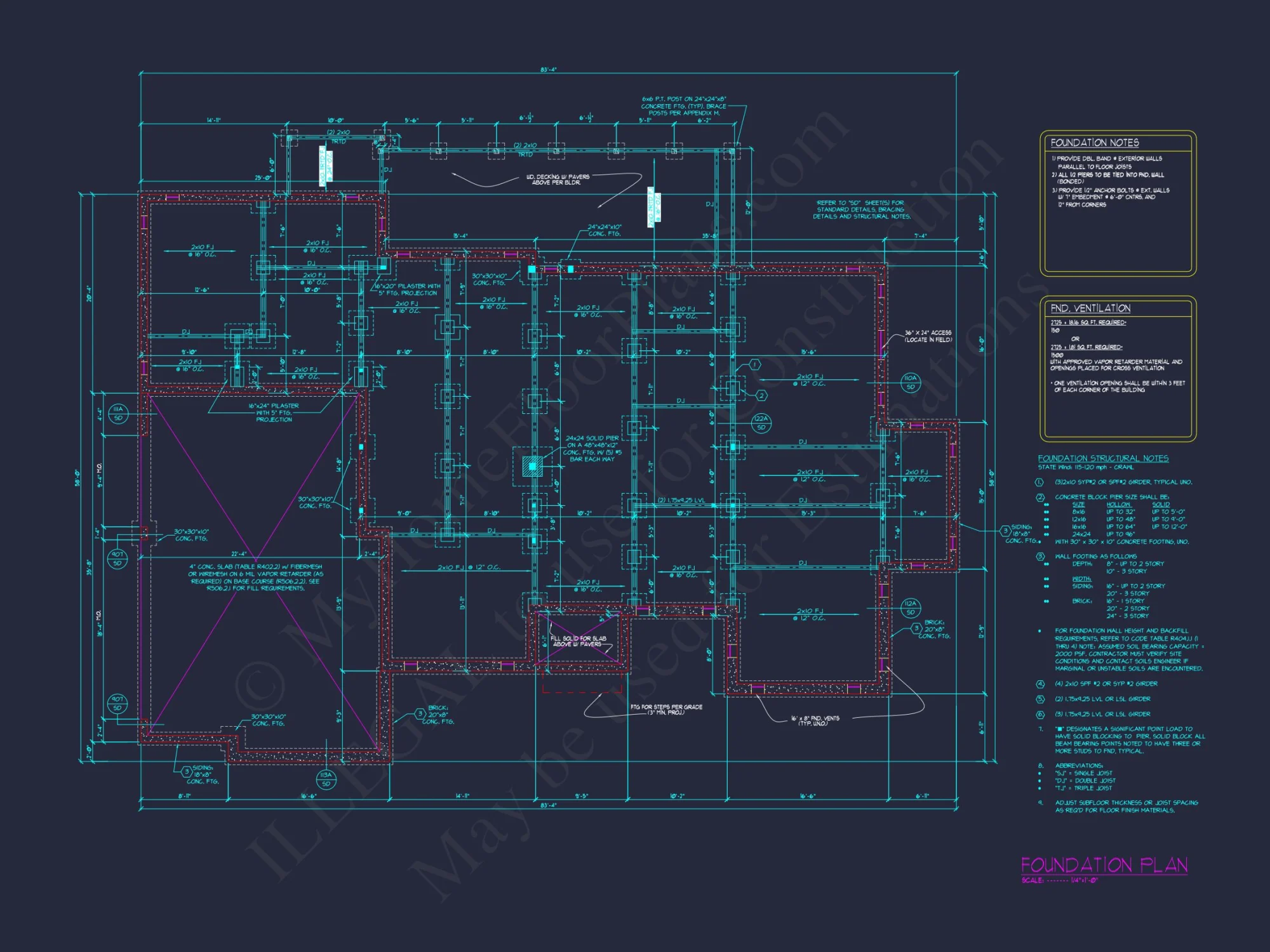 Modern house Floor Plan with 2 Floors, 5 Beds, and Open Layout