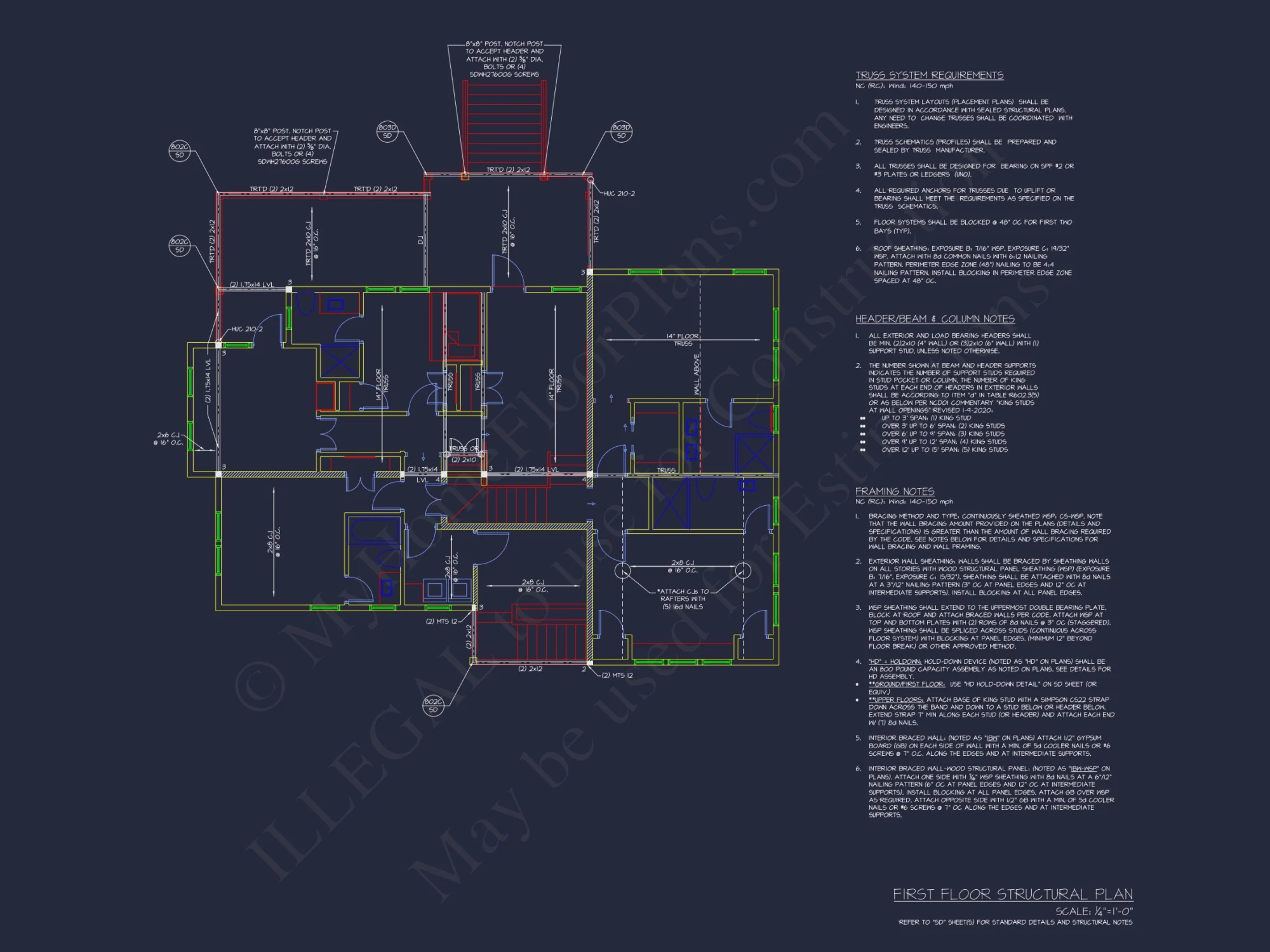Spacious Coastal house Plan with CAD Floor Plans & Designs