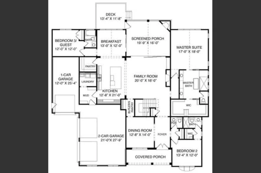 20-1540 HOUSE PLAN - Modern Craftsman House Floor Plan with 5 Bedrooms and CAD Designs 16 Modern Craftsman house Floor Plan with 5 Bedrooms and CAD Designs