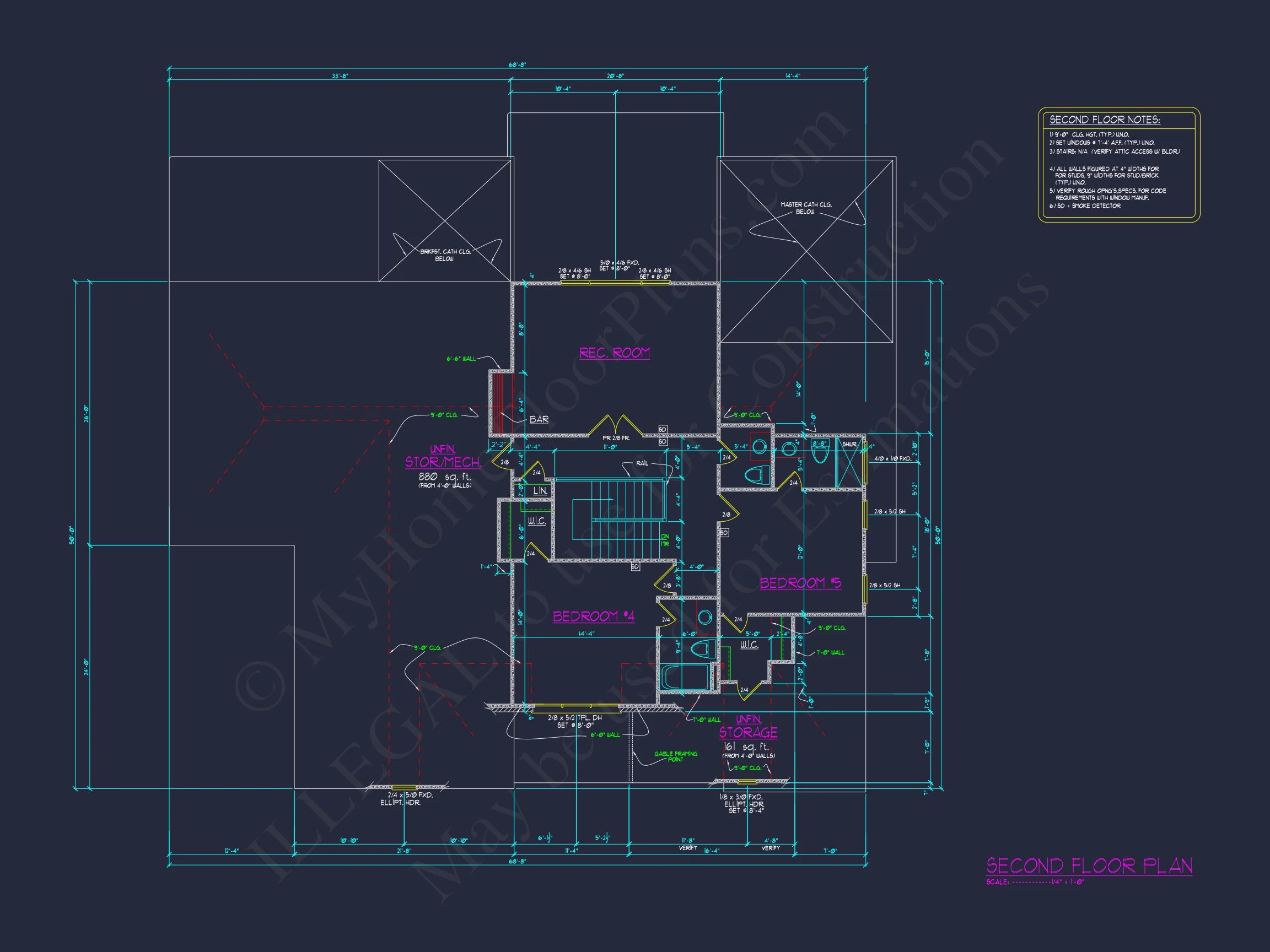 20-1540 HOUSE PLAN - Modern Craftsman House Floor Plan with 5 Bedrooms and CAD Designs 10 Modern Craftsman house Floor Plan with 5 Bedrooms and CAD Designs