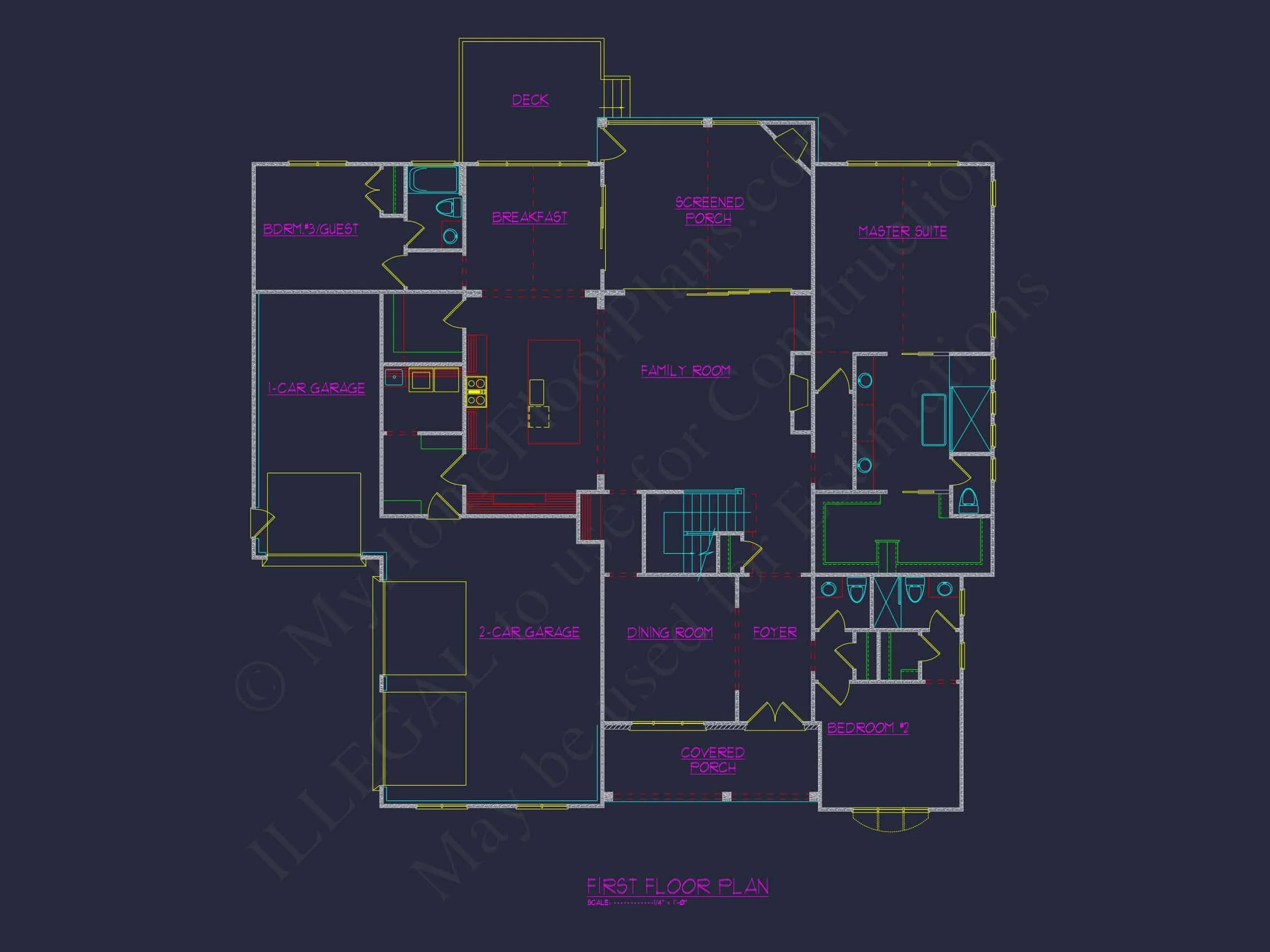 20-1540 HOUSE PLAN - Modern Craftsman House Floor Plan with 5 Bedrooms and CAD Designs 7 Modern Craftsman house Floor Plan with 5 Bedrooms and CAD Designs