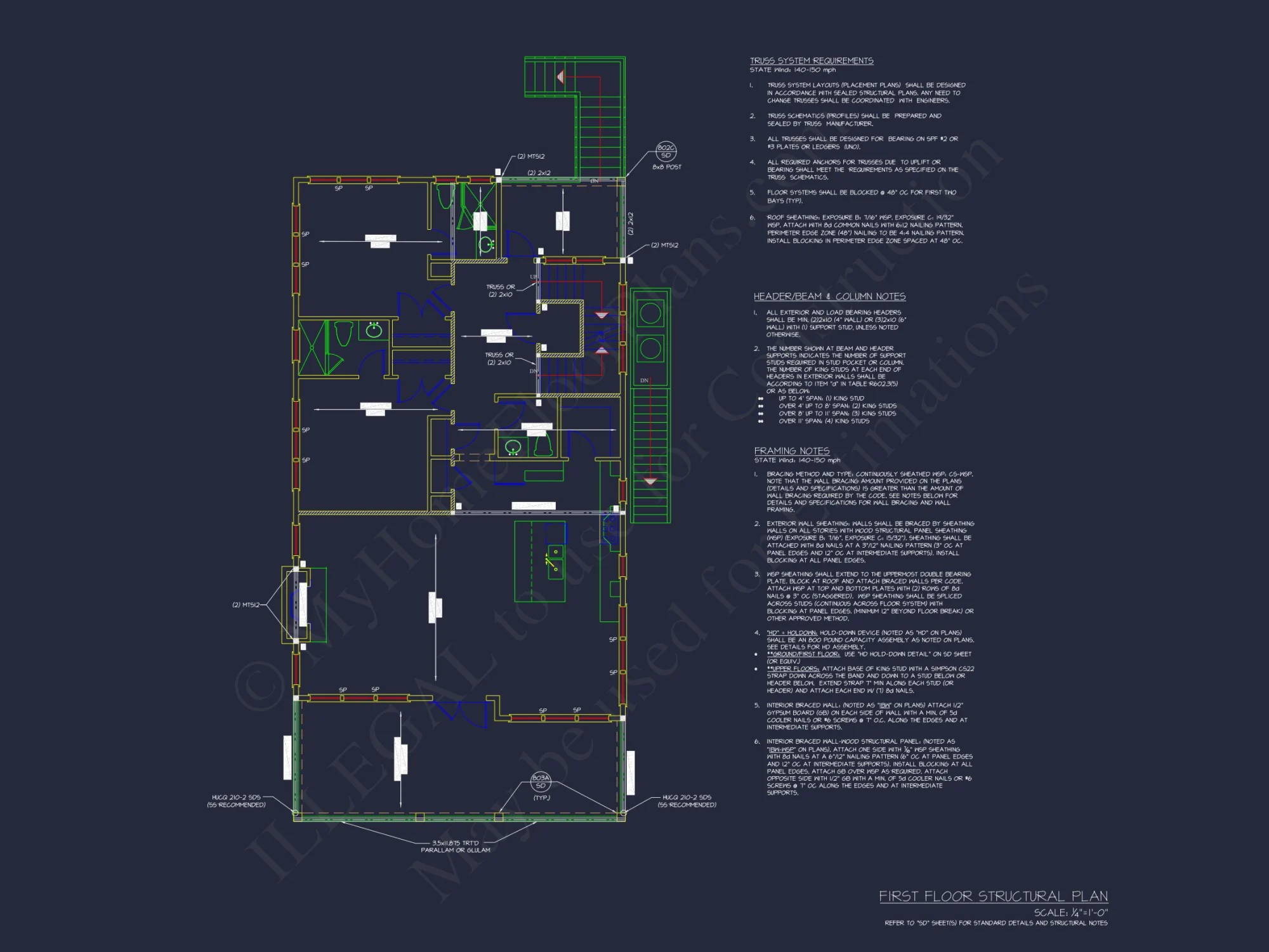 Modern Coastal house Plan with 3 Floors and CAD Designs
