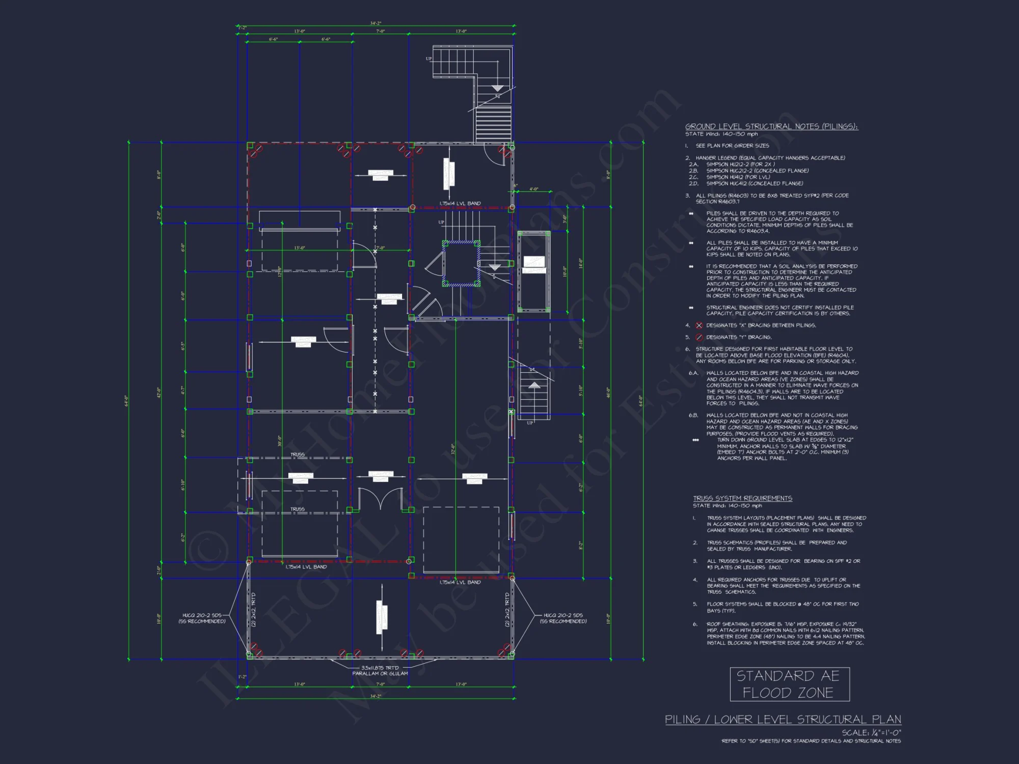 Modern Coastal house Plan with 3 Floors and CAD Designs