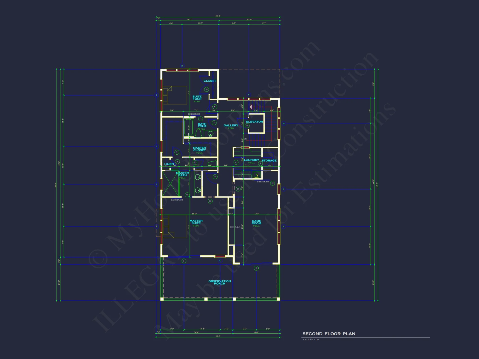 Modern Coastal house Plan with 3 Floors and CAD Designs