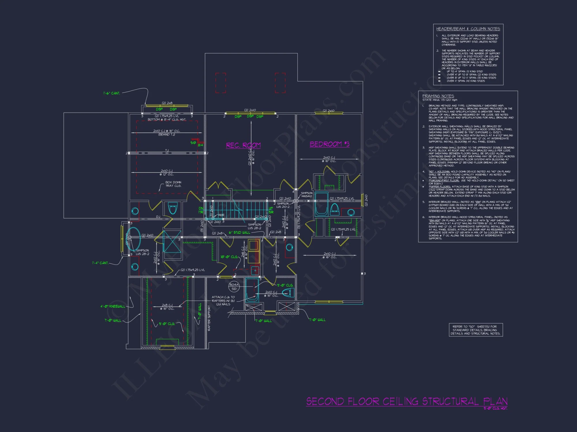 Elegant 3-Story house Plan with 5 Bedrooms and Modern CAD Designs