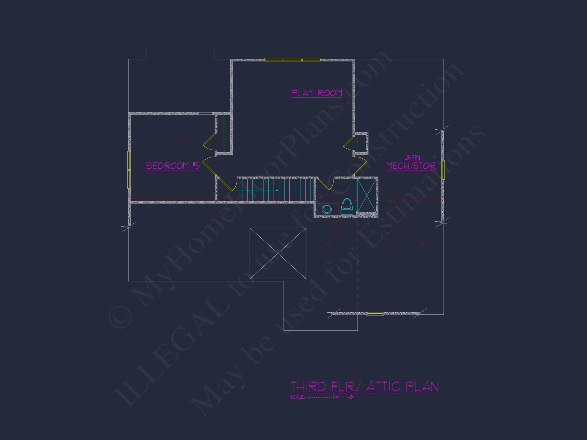 Elegant 3-Story house Plan with 5 Bedrooms and Modern CAD Designs