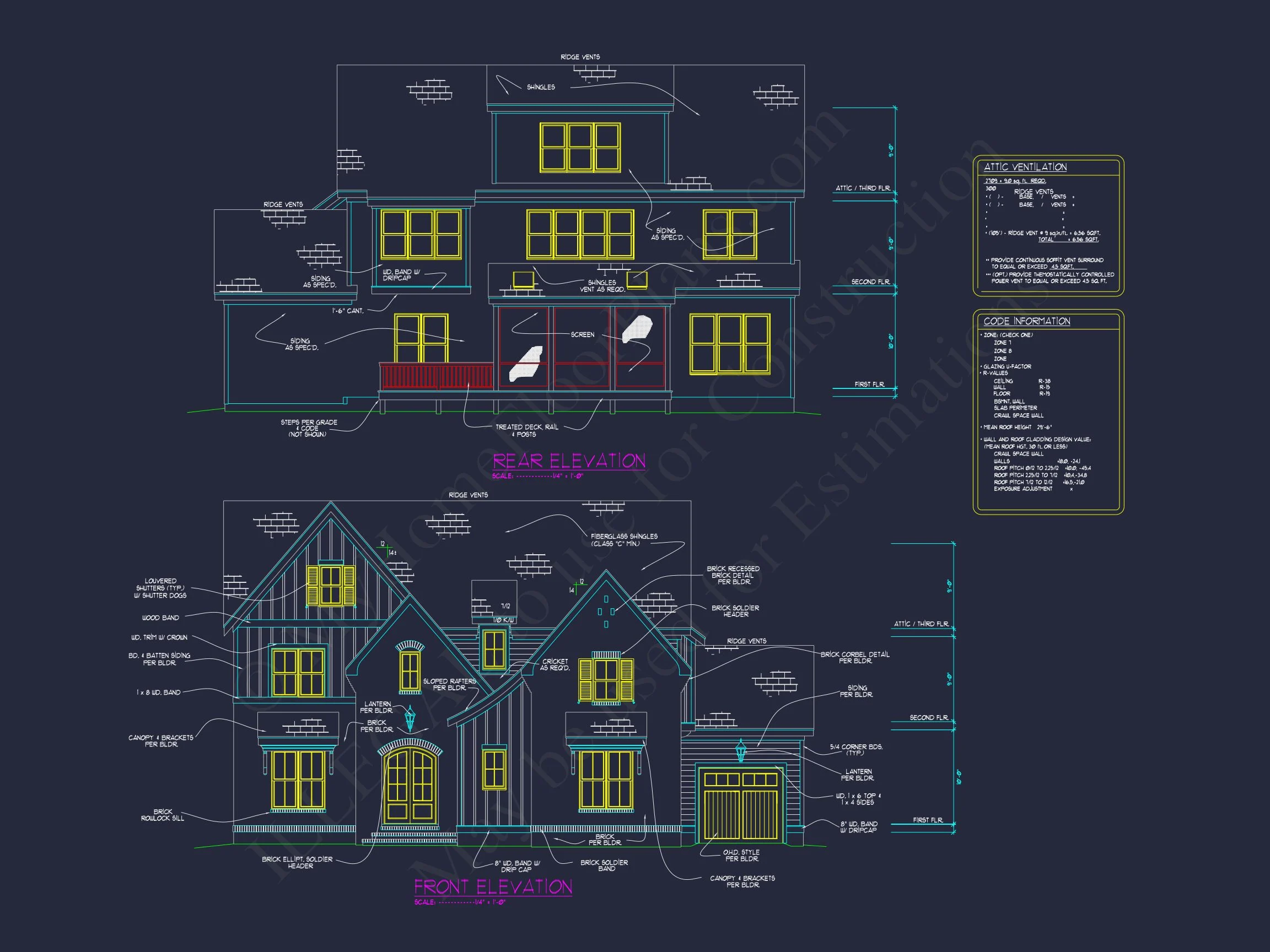 20-1249A HOUSE PLAN - Transitional Tudor House Plan – 5-Bed, 5-Bath, 4,000+ SF 33 CAD Designs