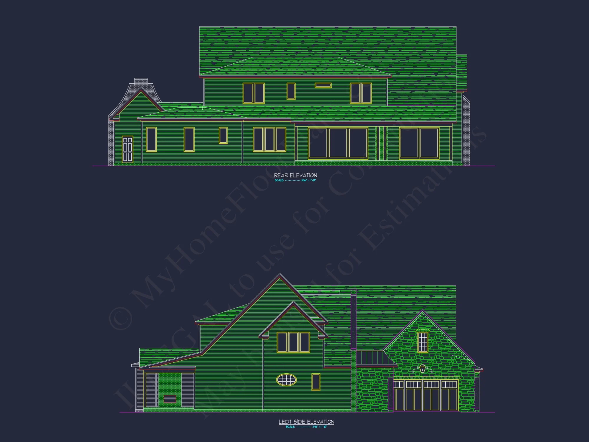 Classic Tudor Floor Plan - house CAD Architecture Design