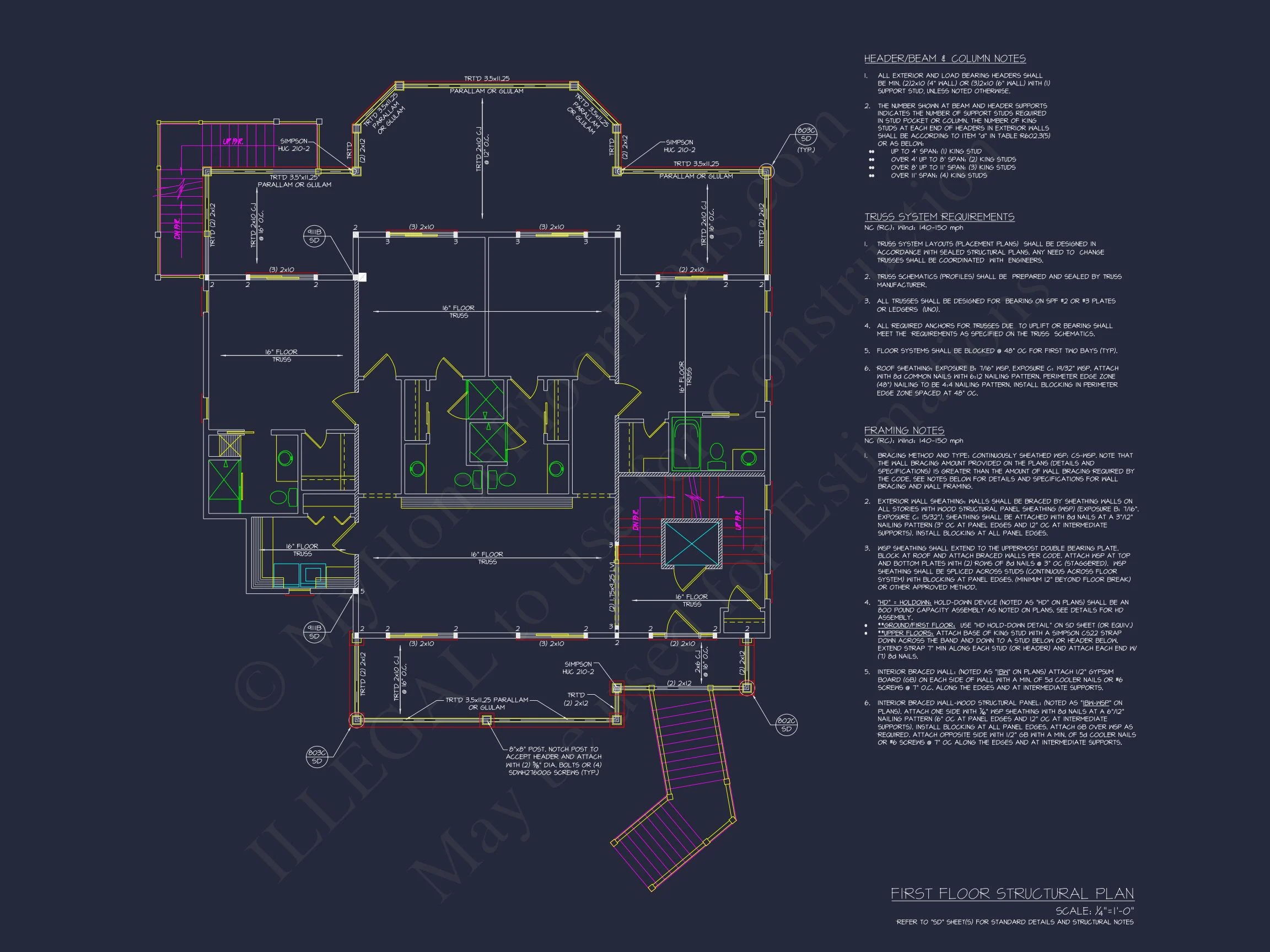 19-2346 HOUSE PLAN - Stunning Coastal House Plan with 5 Bedrooms, 3 Floors, and CAD Designs 16 Stunning Coastal house Plan with 5 Bedrooms, 3 Floors, and CAD Designs