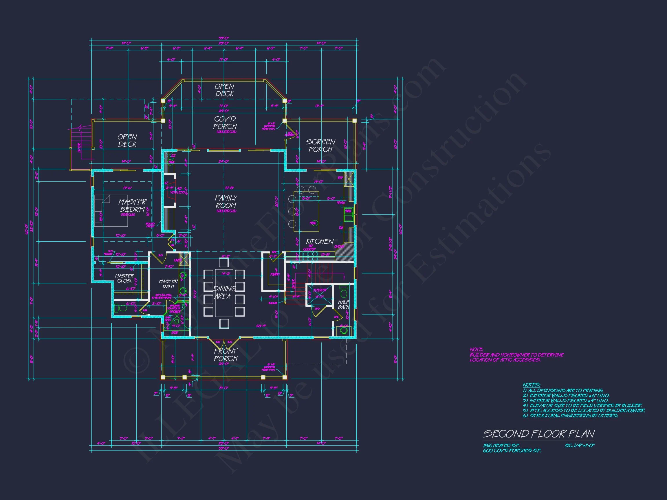 19-2346 HOUSE PLAN - Stunning Coastal House Plan with 5 Bedrooms, 3 Floors, and CAD Designs 13 Stunning Coastal house Plan with 5 Bedrooms, 3 Floors, and CAD Designs