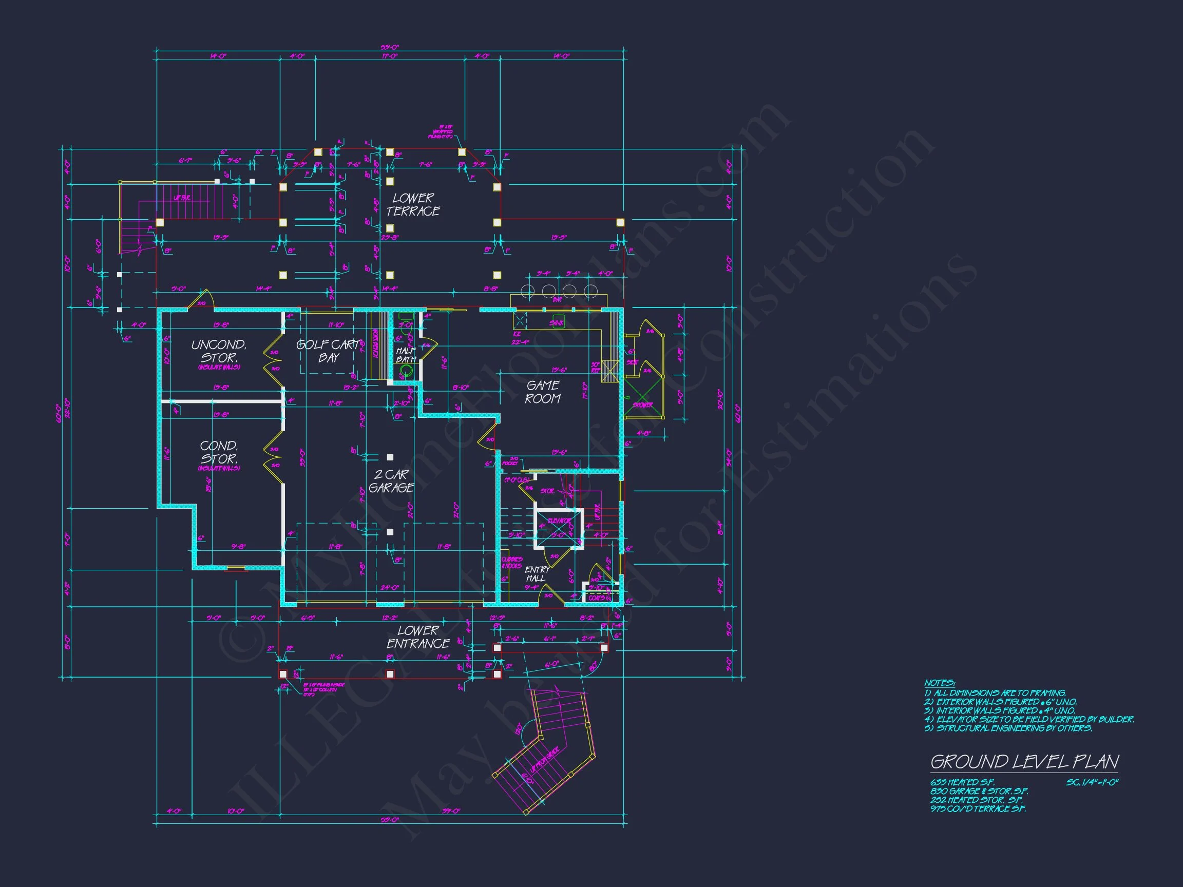 19-2346 HOUSE PLAN - Stunning Coastal House Plan with 5 Bedrooms, 3 Floors, and CAD Designs 11 Stunning Coastal house Plan with 5 Bedrooms, 3 Floors, and CAD Designs