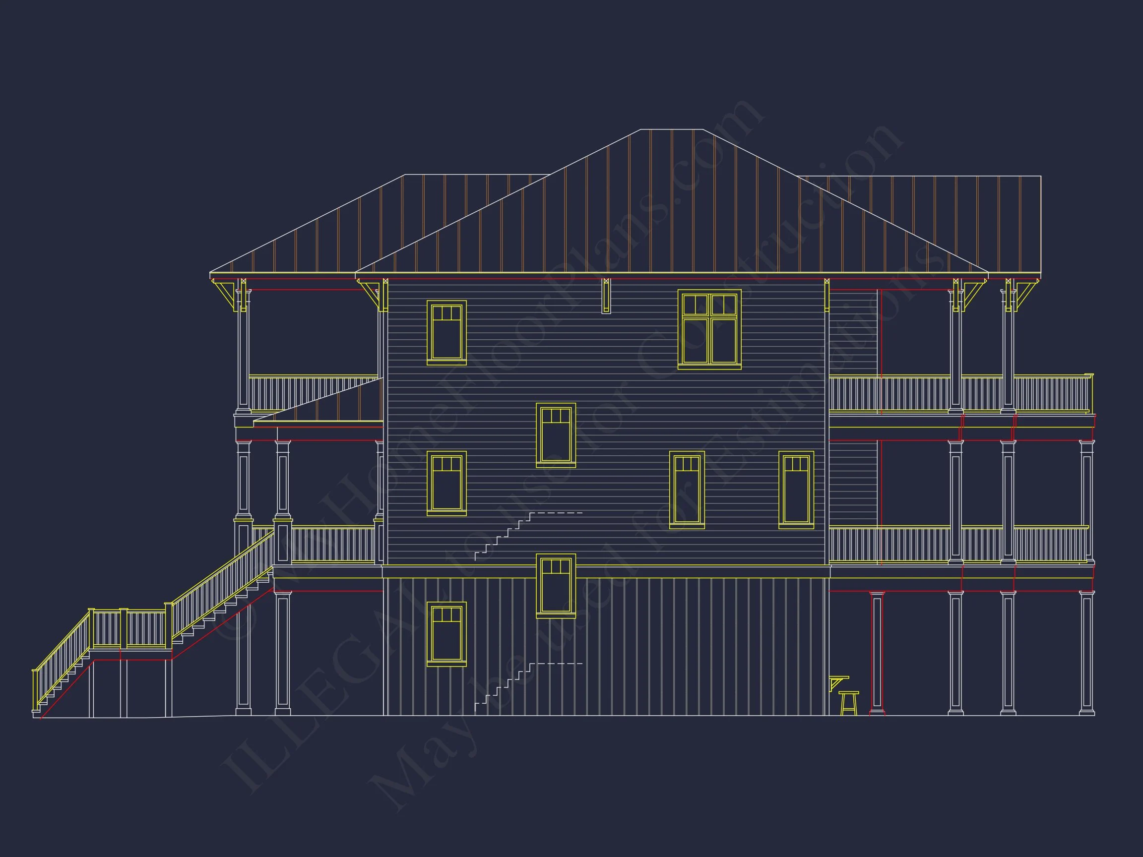 19-2346 HOUSE PLAN - Stunning Coastal House Plan with 5 Bedrooms, 3 Floors, and CAD Designs 7 Stunning Coastal house Plan with 5 Bedrooms, 3 Floors, and CAD Designs