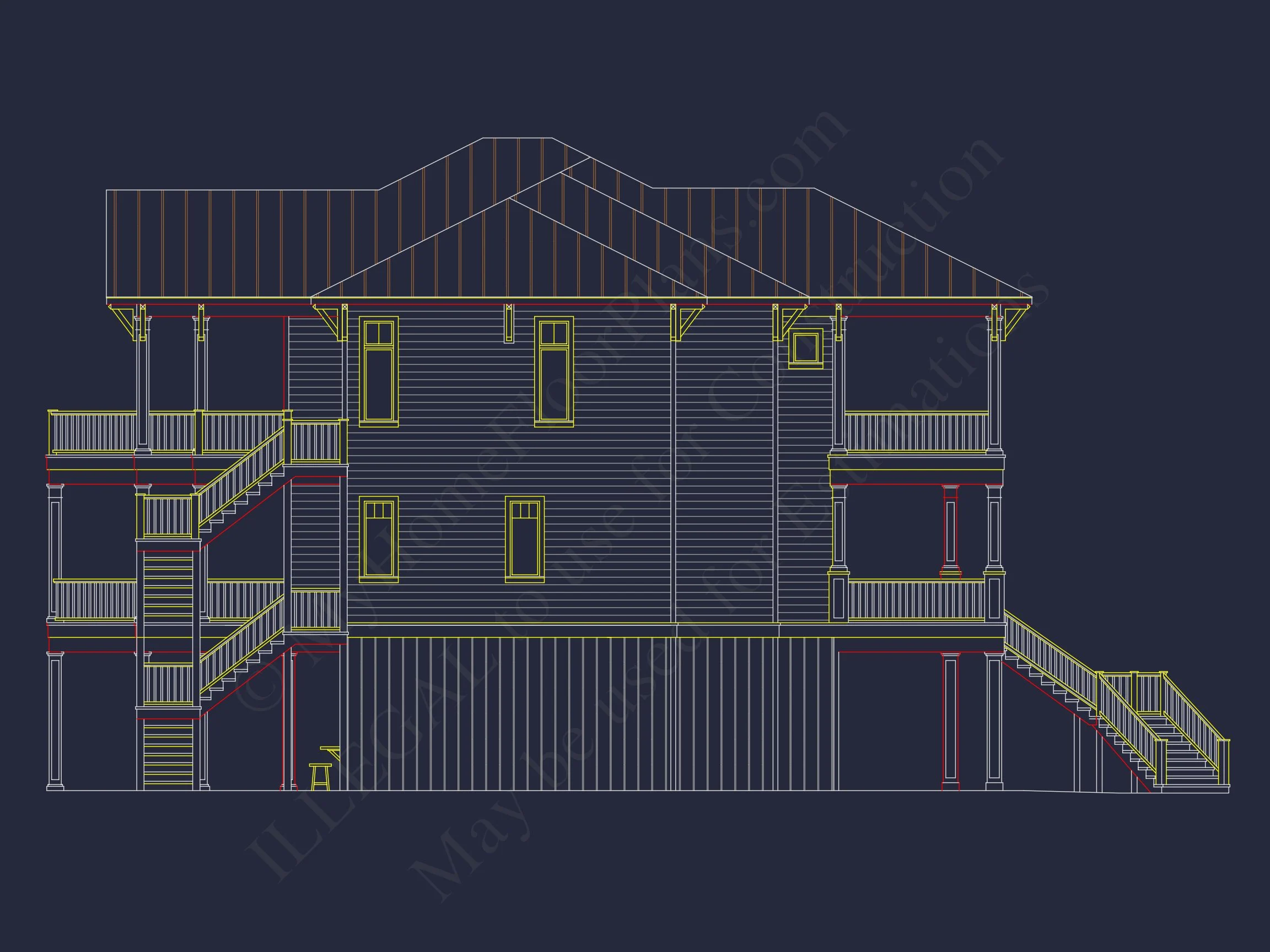 19-2346 HOUSE PLAN - Stunning Coastal House Plan with 5 Bedrooms, 3 Floors, and CAD Designs 5 Stunning Coastal house Plan with 5 Bedrooms, 3 Floors, and CAD Designs