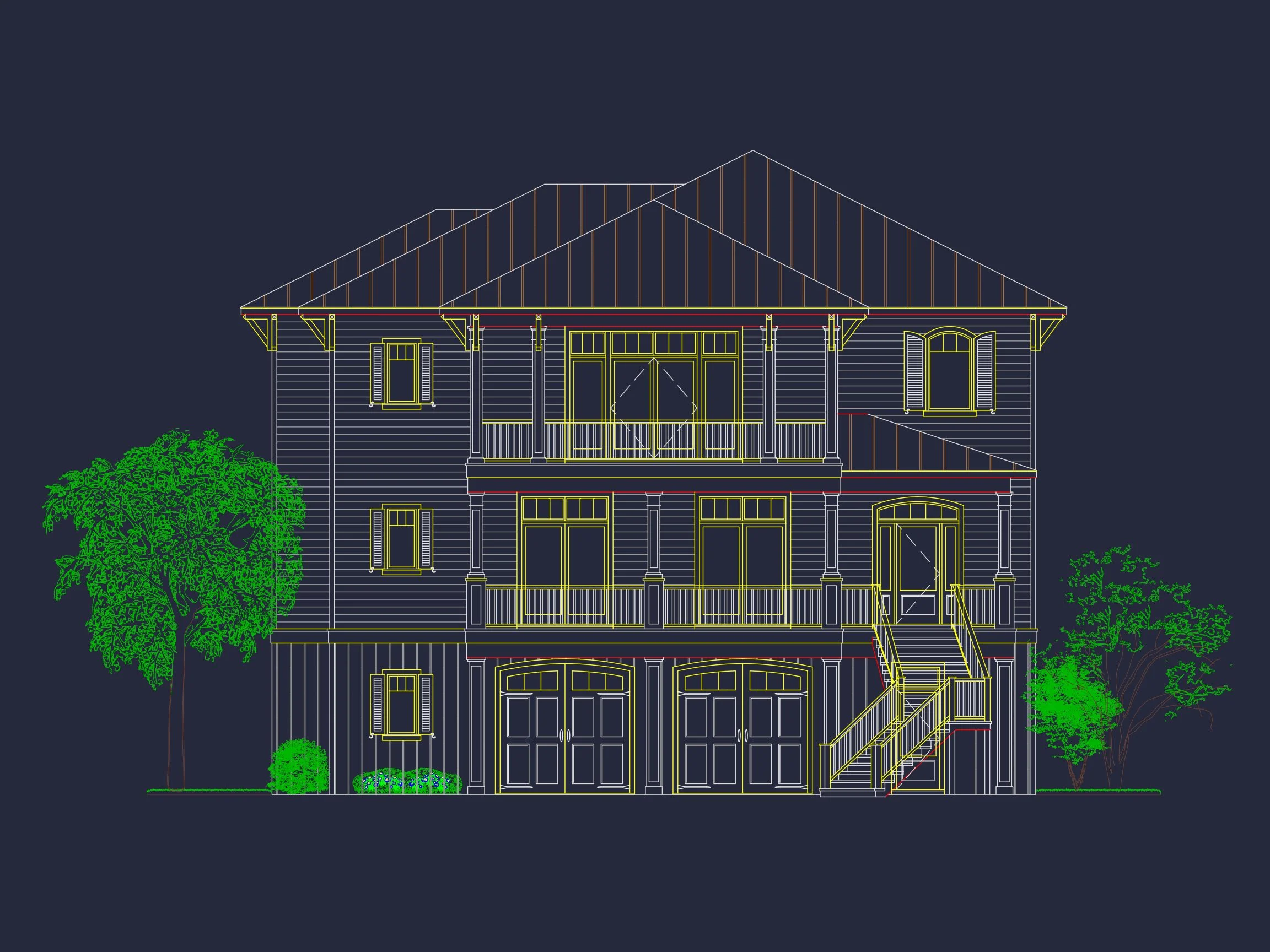 19-2346 HOUSE PLAN - Stunning Coastal House Plan with 5 Bedrooms, 3 Floors, and CAD Designs 3 Stunning Coastal house Plan with 5 Bedrooms, 3 Floors, and CAD Designs