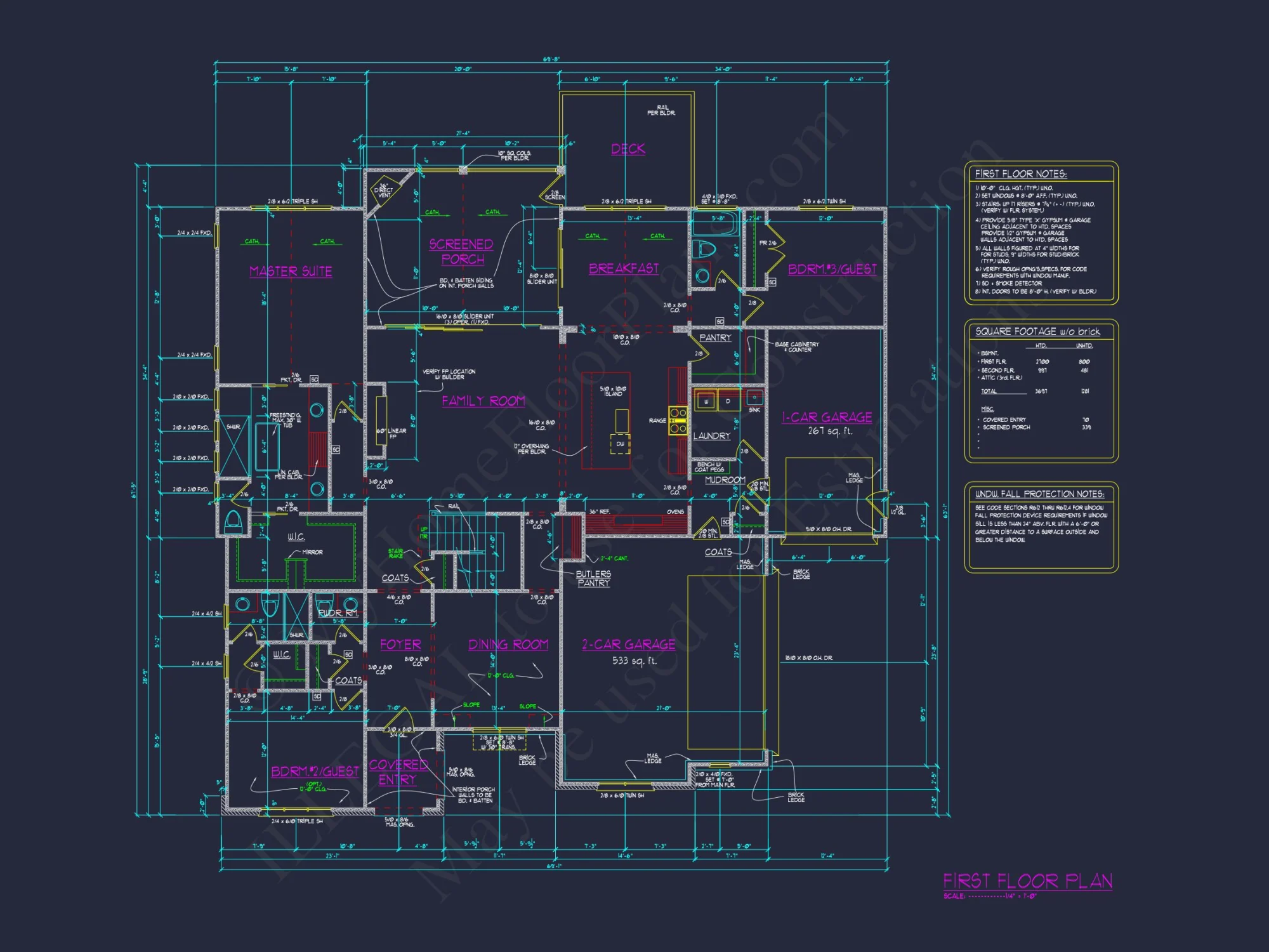 Modern house Floor Plan with 5 Bedrooms, CAD Blueprint Designs