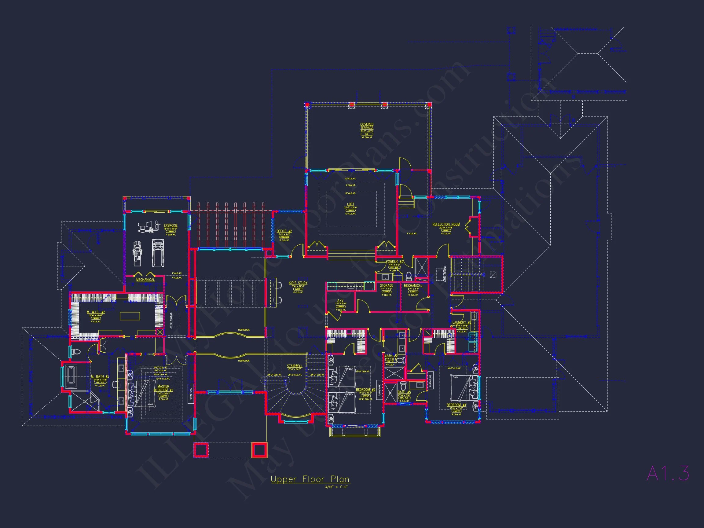 19-1983 HOUSE PLAN - Luxurious House Design Blueprint with CAD Architecture Plans 15 Luxurious house Design Blueprint with CAD Architecture Plans